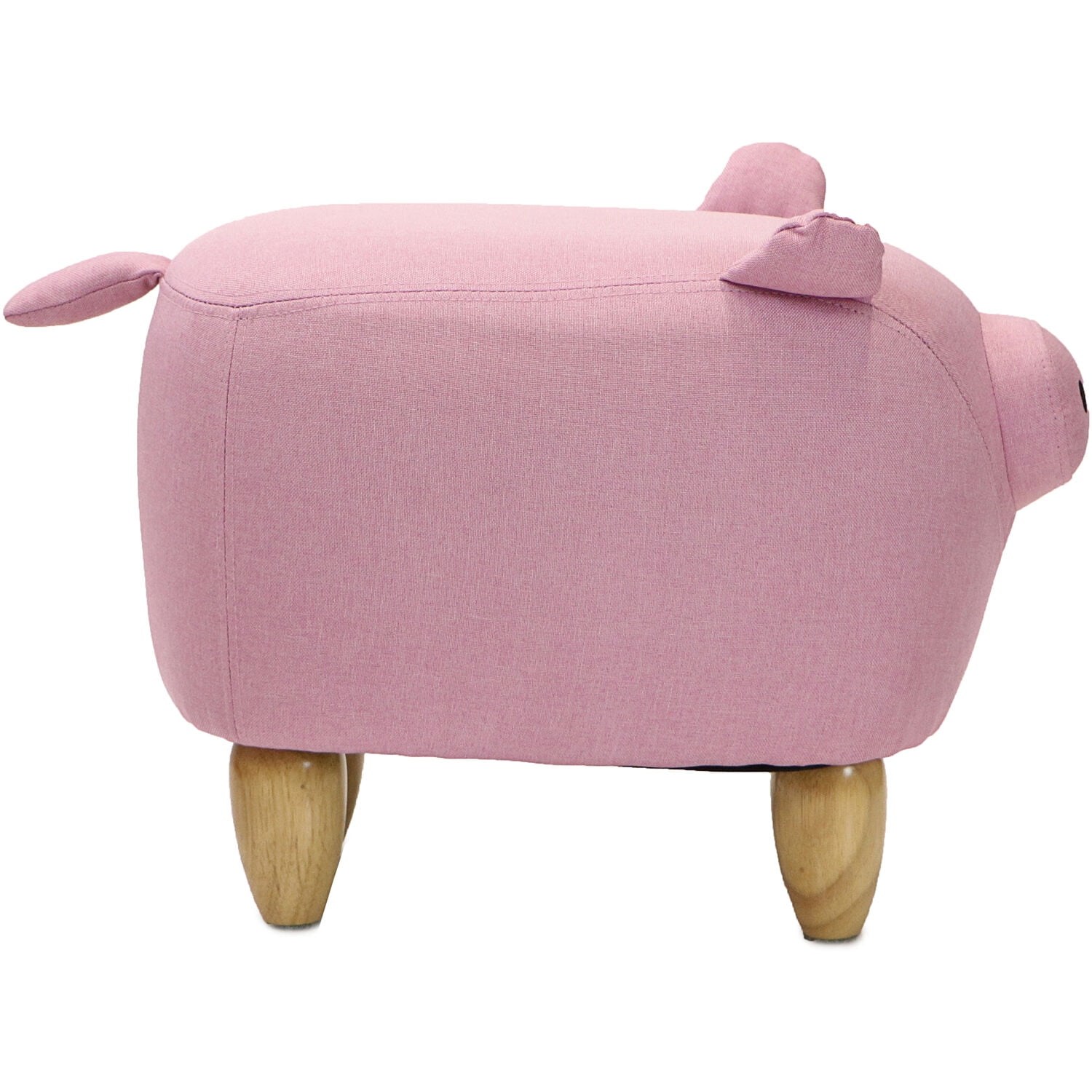 Critter Sitters 15-In. Seat Height Pink Pig Animal Shape Ottoman - Furniture for Nursery, Bedroom, Playroom, and Living Room Decor - Image 3