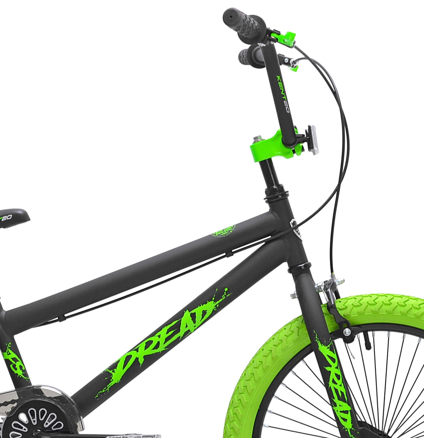 20" Kent Bicycle Dread BMX Bicycle, Fits Rider 4'2"-5", Green/Black, Child, Unisex - Image 2