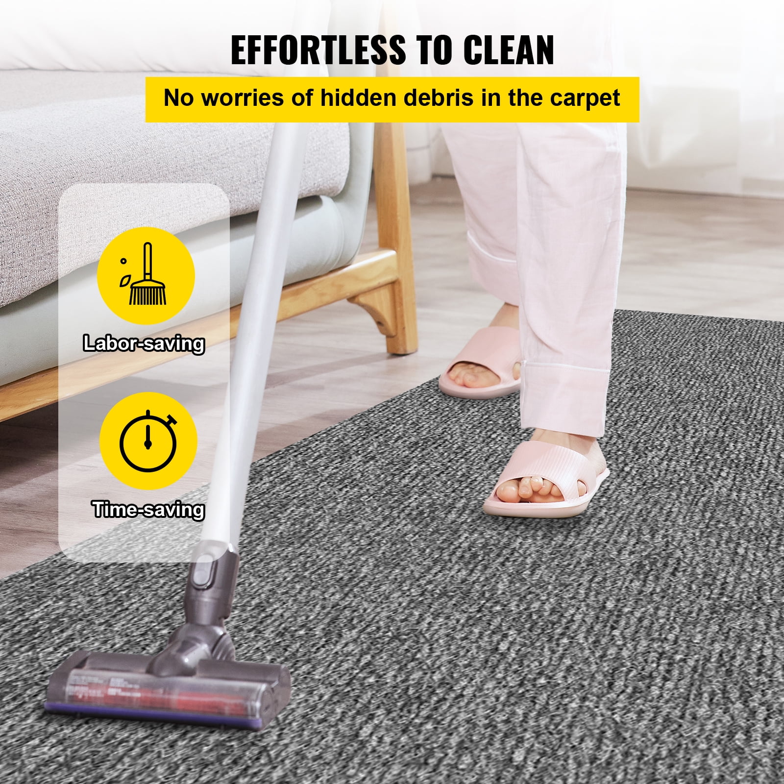 VEVOR Boat Carpet 6x13' Indoor Outdoor Marine Carpet Rug - Size Optional - 32 oz. waterproof patio Anti-slide rug, Gray - Image 7