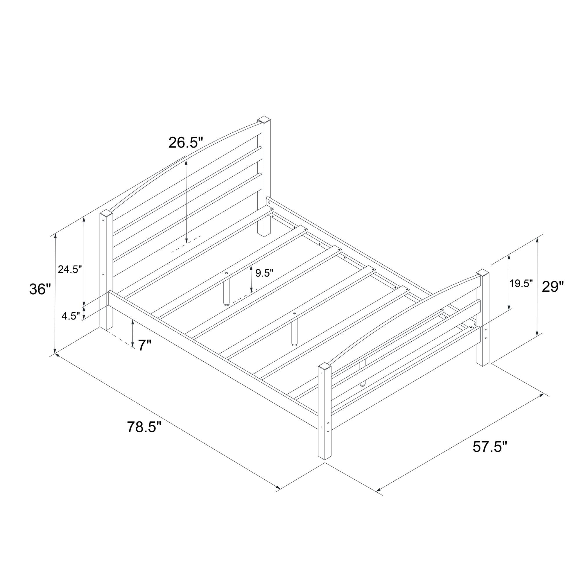 Better Homes & Gardens Leighton Solid Wood Platform Bed Frame, Full, White - Image 12