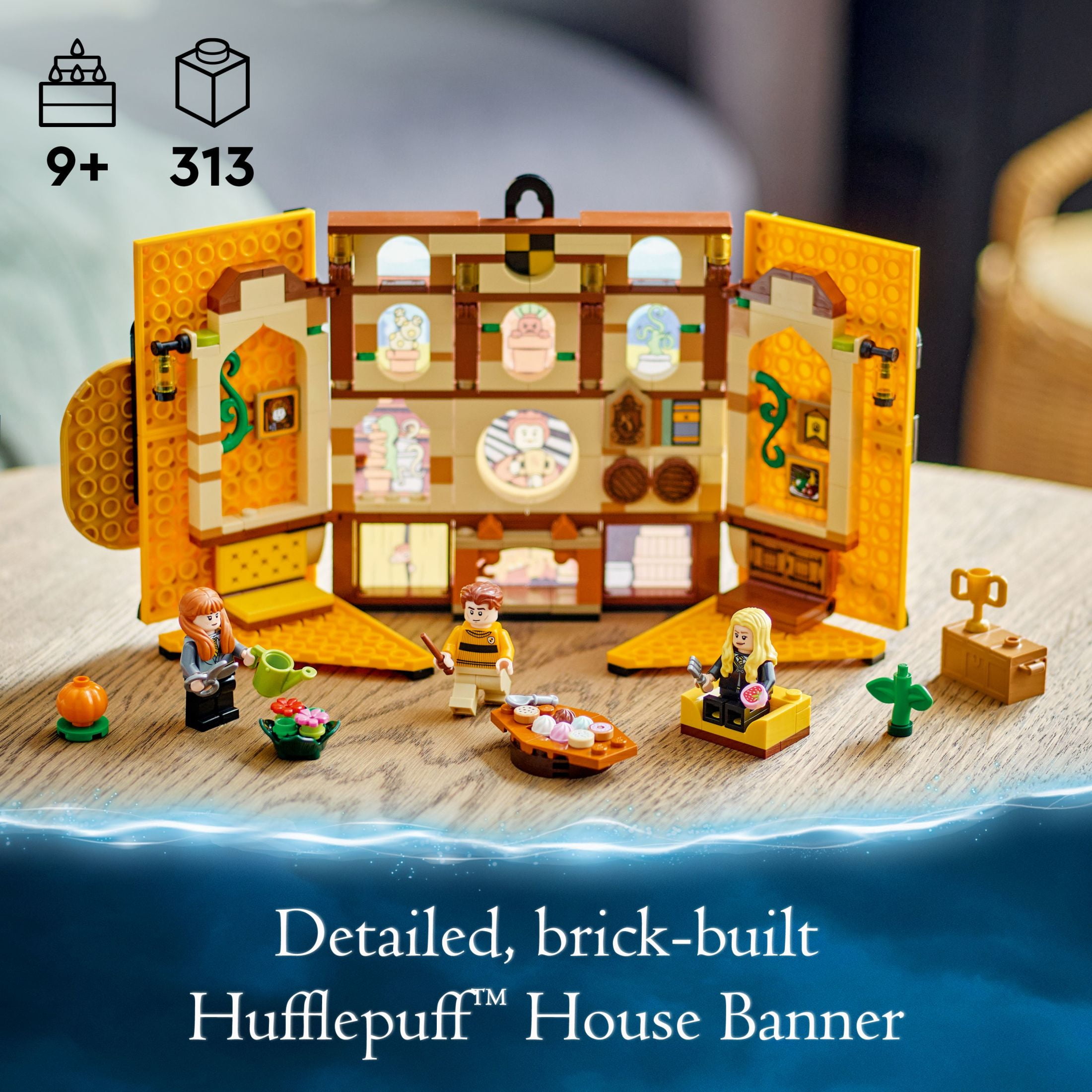 LEGO Harry Potter Hufflepuff House Banner 76412 - Hogwarts Castle Common Room Toy or Wall Decoration, Set with 3 Minifigures and Mandrake, Collectible Travel Toys, Great Gift for Boys, Girls, or Kids - Image 7