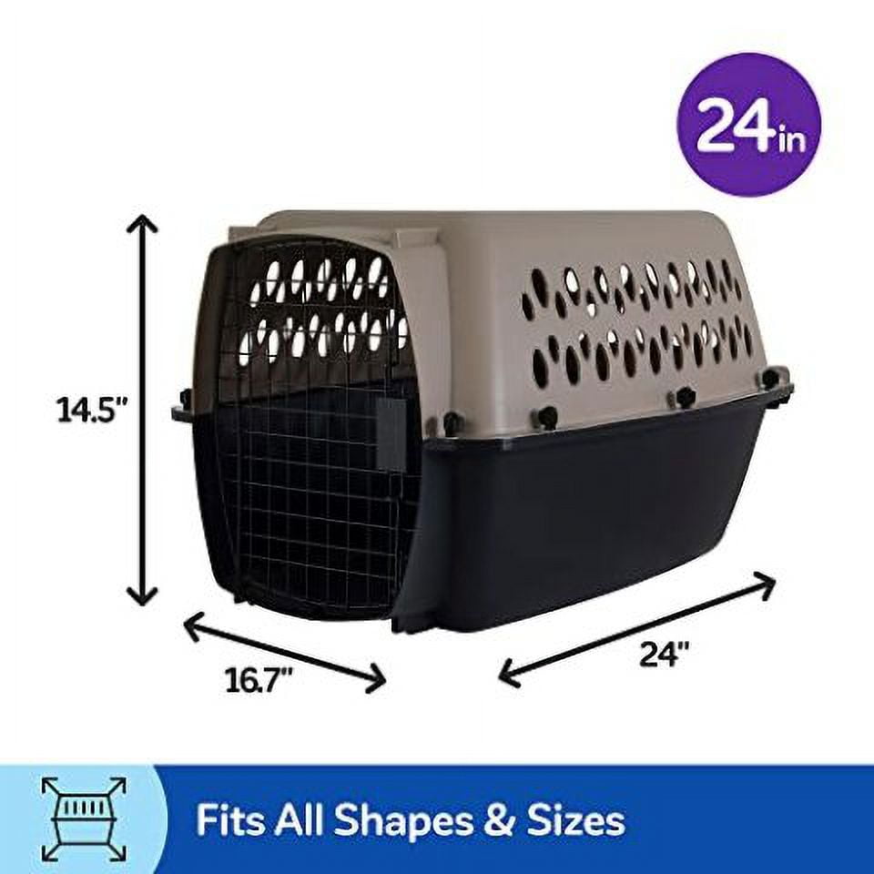 Petmate Vari Small Plastic Portable Dog Kennel Airline Friendly Pet Carrier, 24" for Pets 10-20 lb, Taupe/Black - Image 9