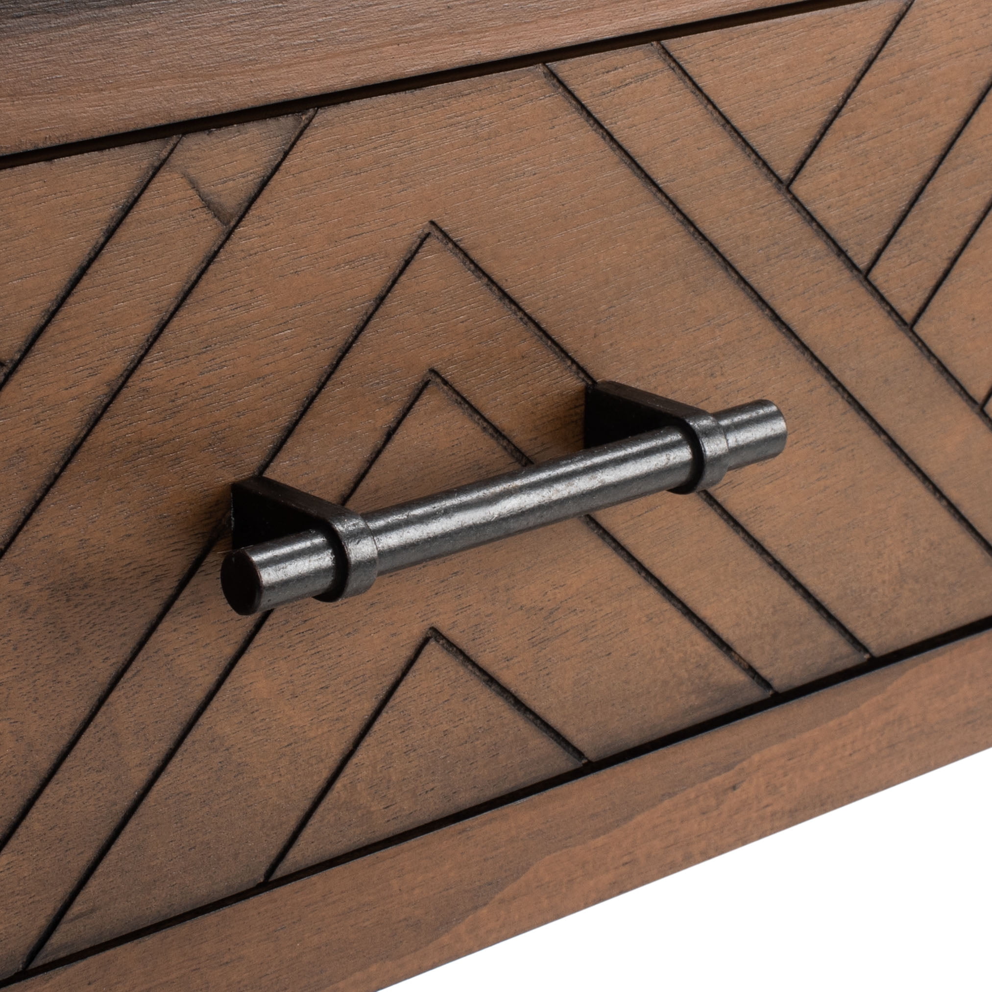 SAFAVIEH Peyton French Brown Wood Console Table with Drawer (47.3 in. W x 13 in. D x 29.5 in. H) - Image 4