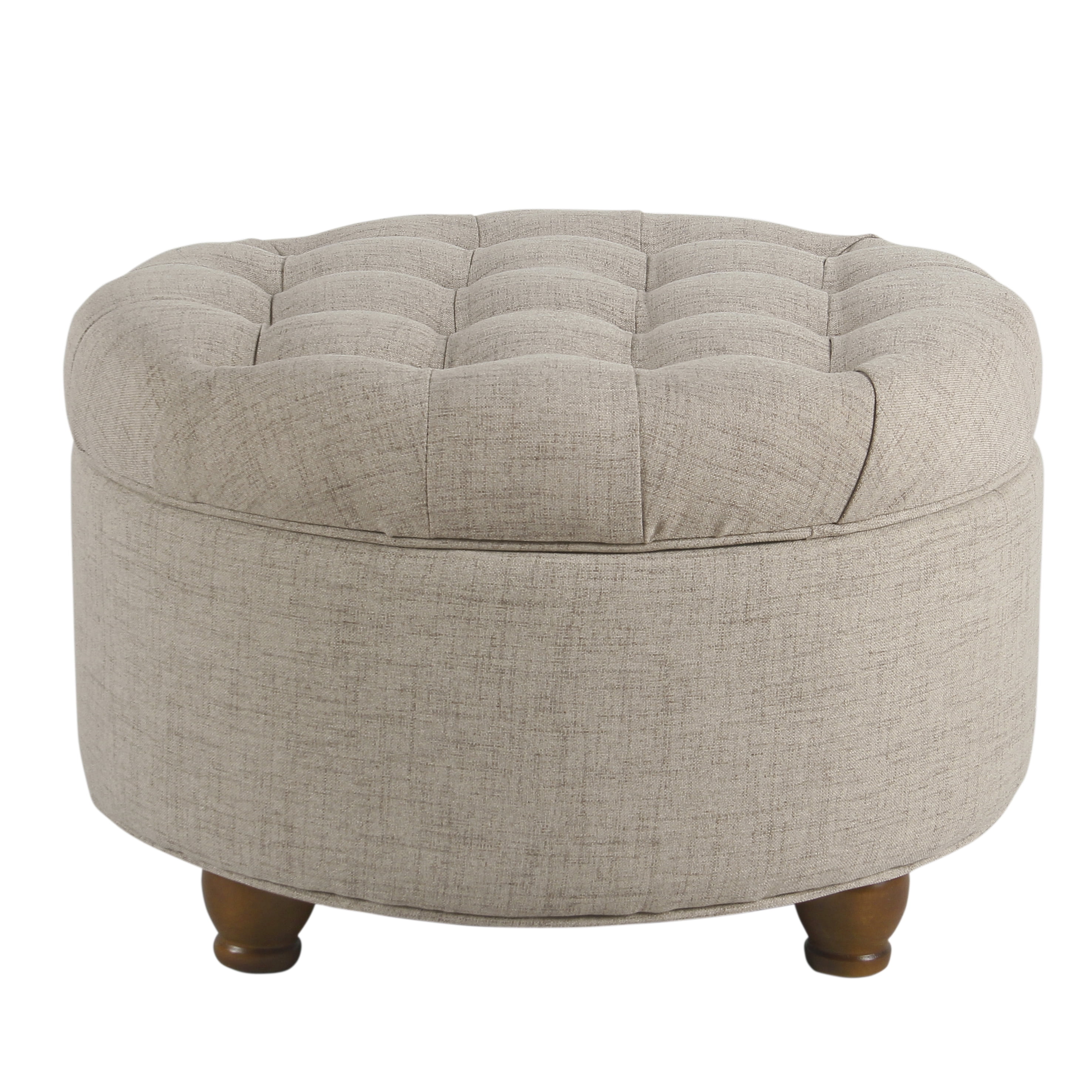 HomePop Large Tufted Round Storage Ottoman, Multiple Colors - Image 3
