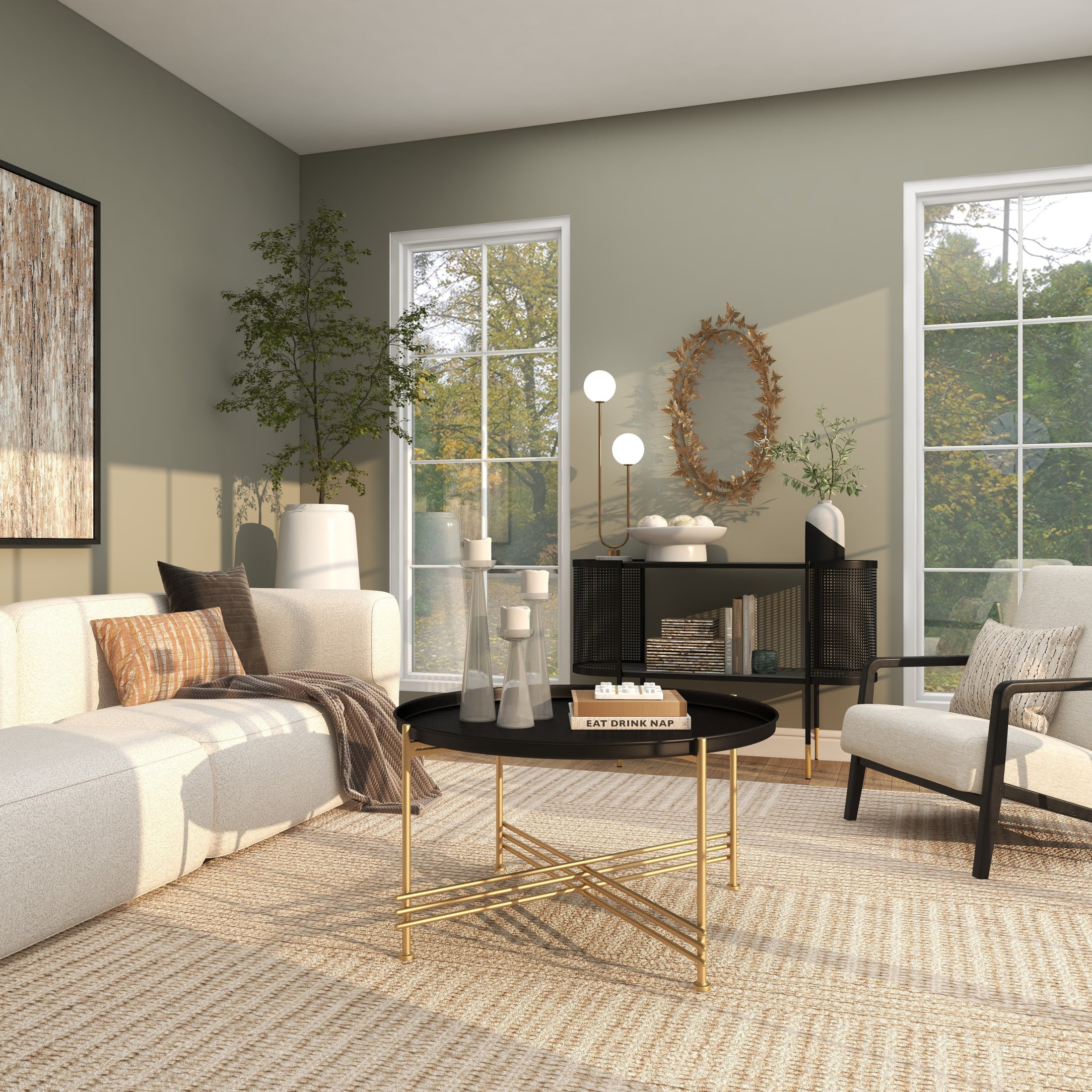 DecMode 19" x 33" Gold Oval 3D Butterfly Wall Mirror - Image 6