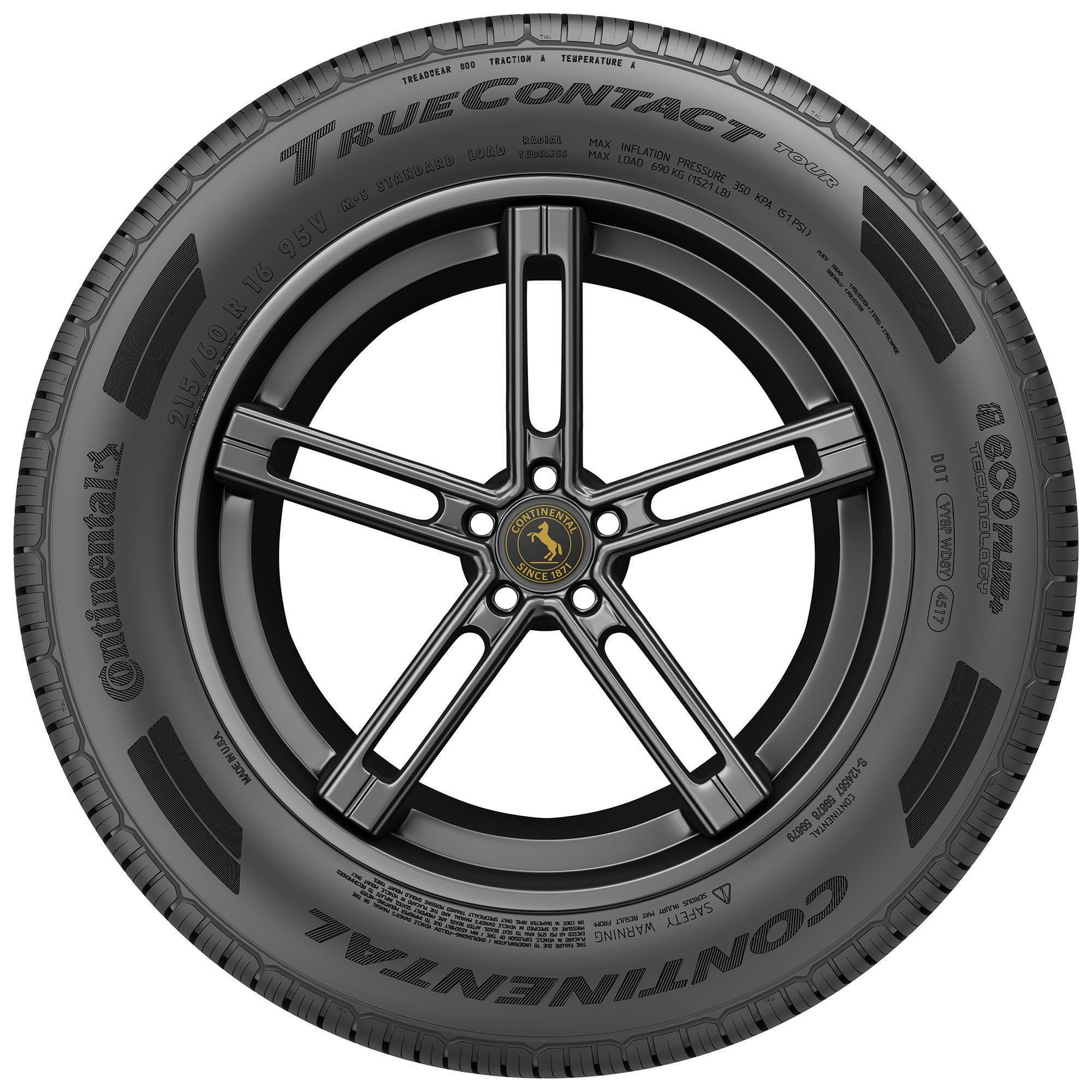 Continental TrueContact Tour All Season 225/60R17 99T Passenger Tire - Image 5