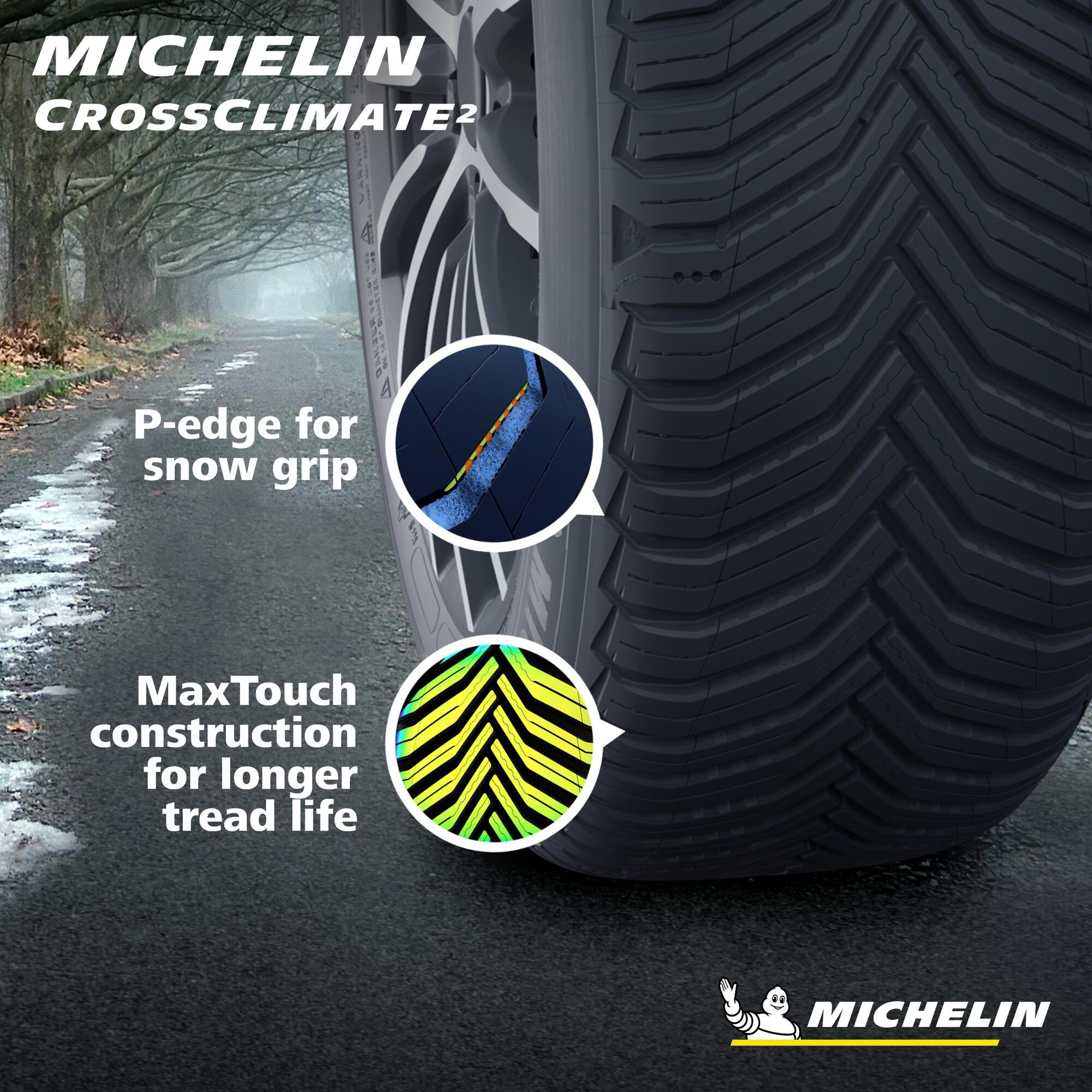 Michelin Cross Climate2 A/W All Weather 235/45R19 99V XL Passenger Tire Fits: 2013-19 Ford Escape Titanium, 2022-23 Jeep Compass Red - Image 6