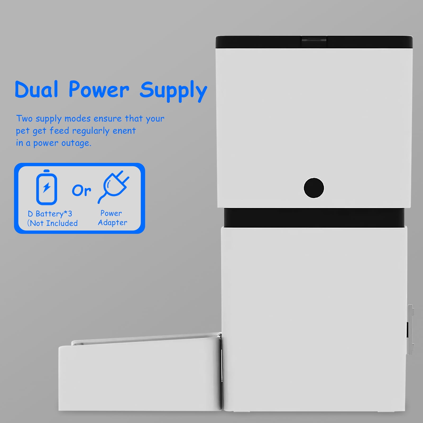 Tovendor Automatic Pet Feeder with 1080P Camera, 8L Large Food Dispenser for pet and dog, 5G WiFi Connect 2-Way Audio APP Control Pet Timer Feeder - Image 4