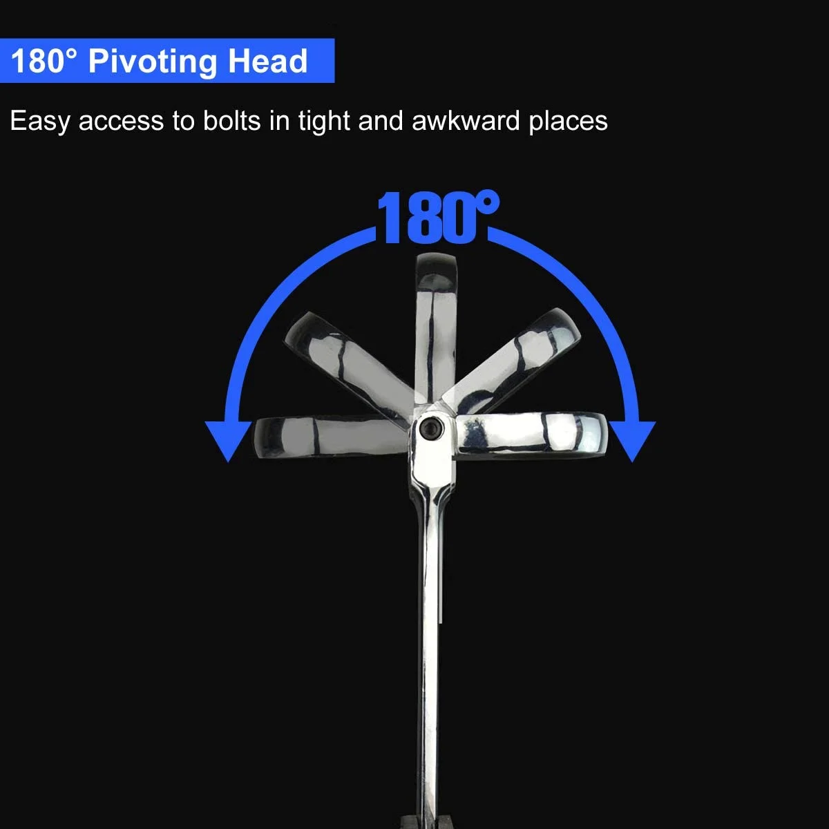 PRO 14-Piece Flex-Head Ratcheting Wrench Set, 6-19cm Metric Chrome Vanadium Steel Ratchet Wrenches, Combination Ended Spanner Kit with Storage Case - Image 4