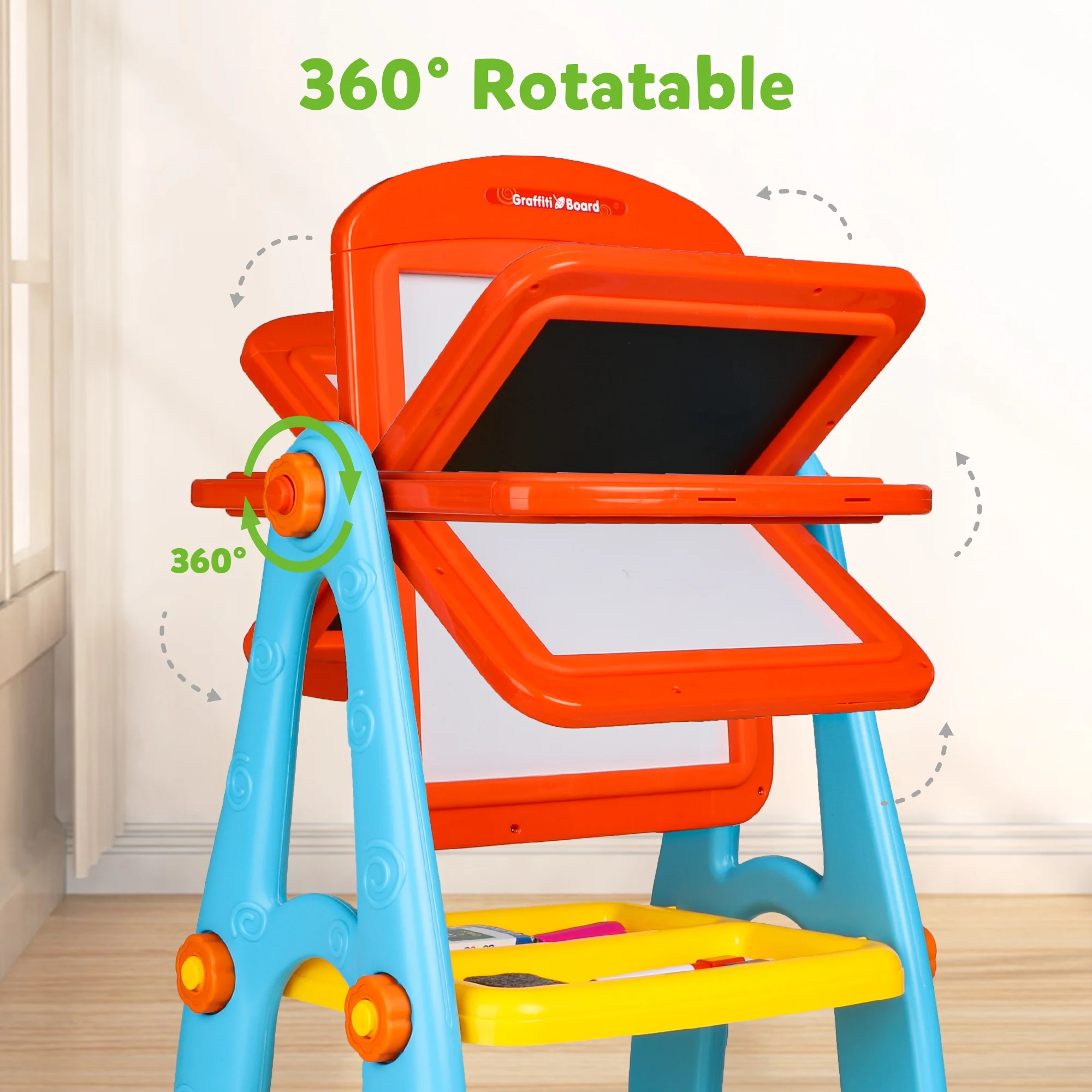 Hot Bee Easel for Kids, Double Sided Chalkboard and Whiteboard with Painting Accessories, Christmas Birthday Gift for Toddlers Boys and Girls Age 2-6 - Image 5