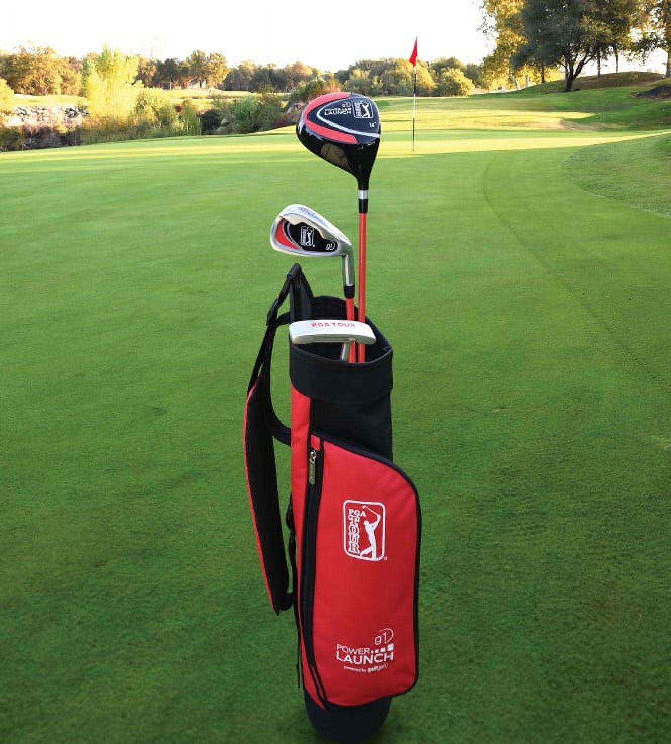 PGA Tour G1 Series Kids Red Golf Club Set With 3 Clubs, Carry Bag & 5 Total Pieces, 4'1"-4'8", Ages 5-8 - Image 2