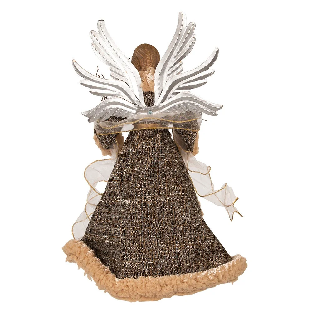 Kurt Adler 16-Inch Rustic Glam Angel Tree Top - Image 4