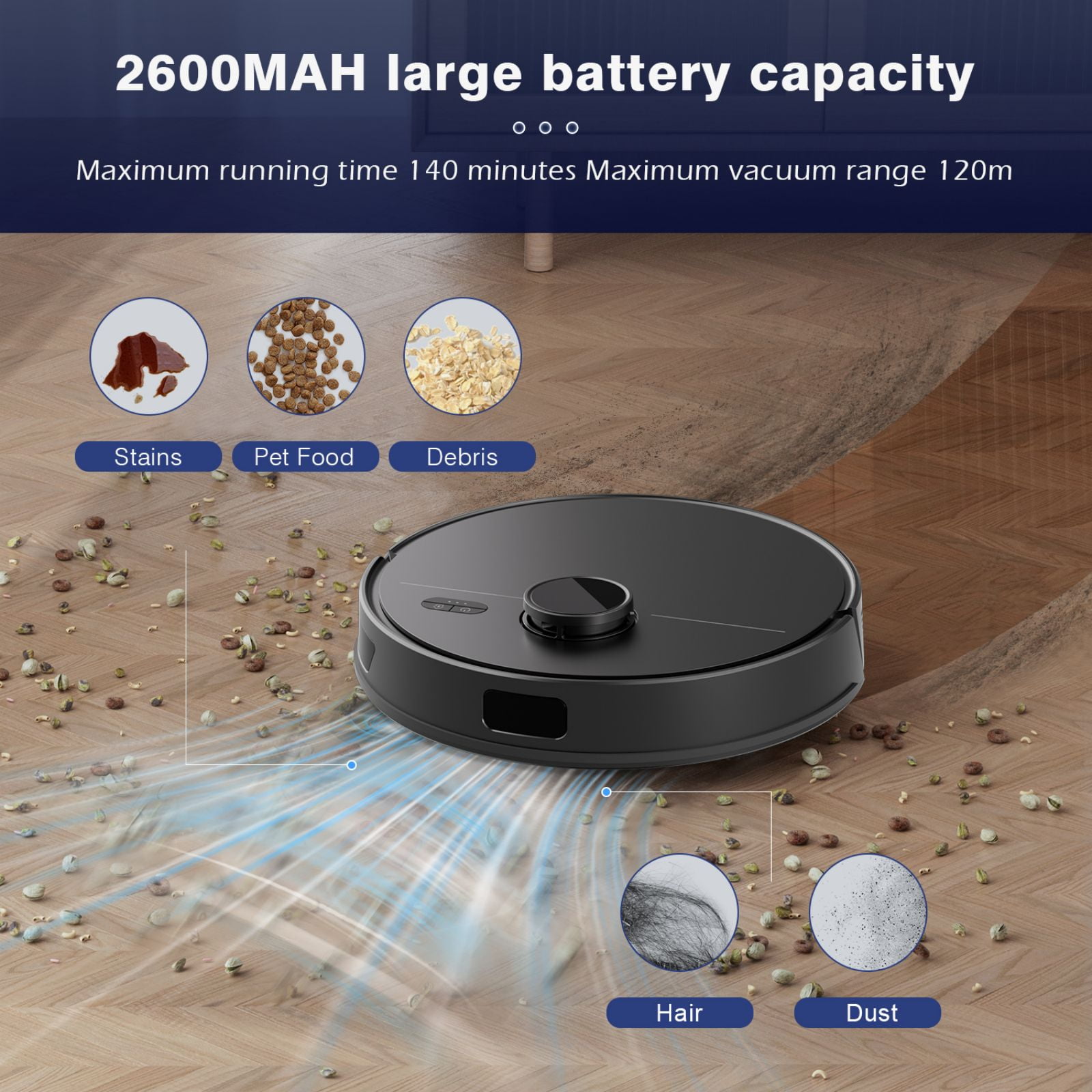 ROBOEVO Robot Vacuum and Mop with Mapping, 360 LIDAR Navigation 4000Pa 140Mins, Ideal for for Pet Hair Hard Floor - Image 5