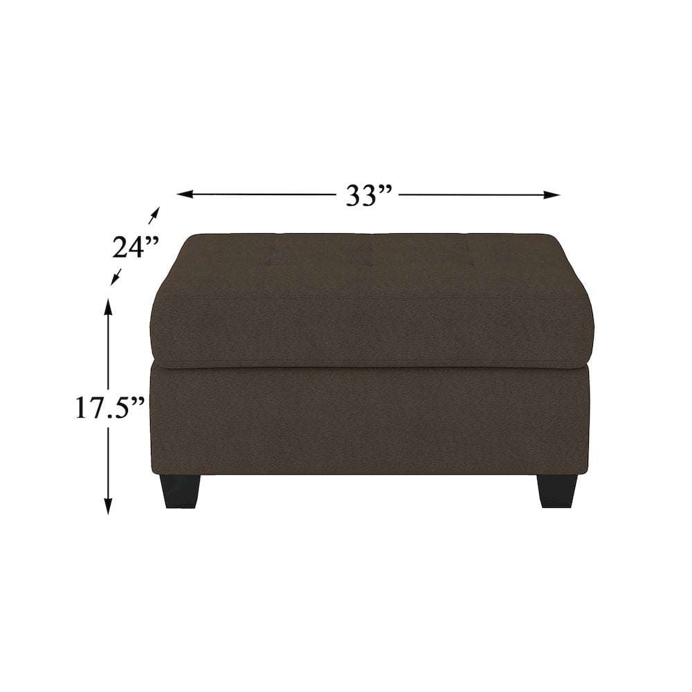 Lexicon Maston Microfiber Ottoman with Storage in Chocolate - Image 4