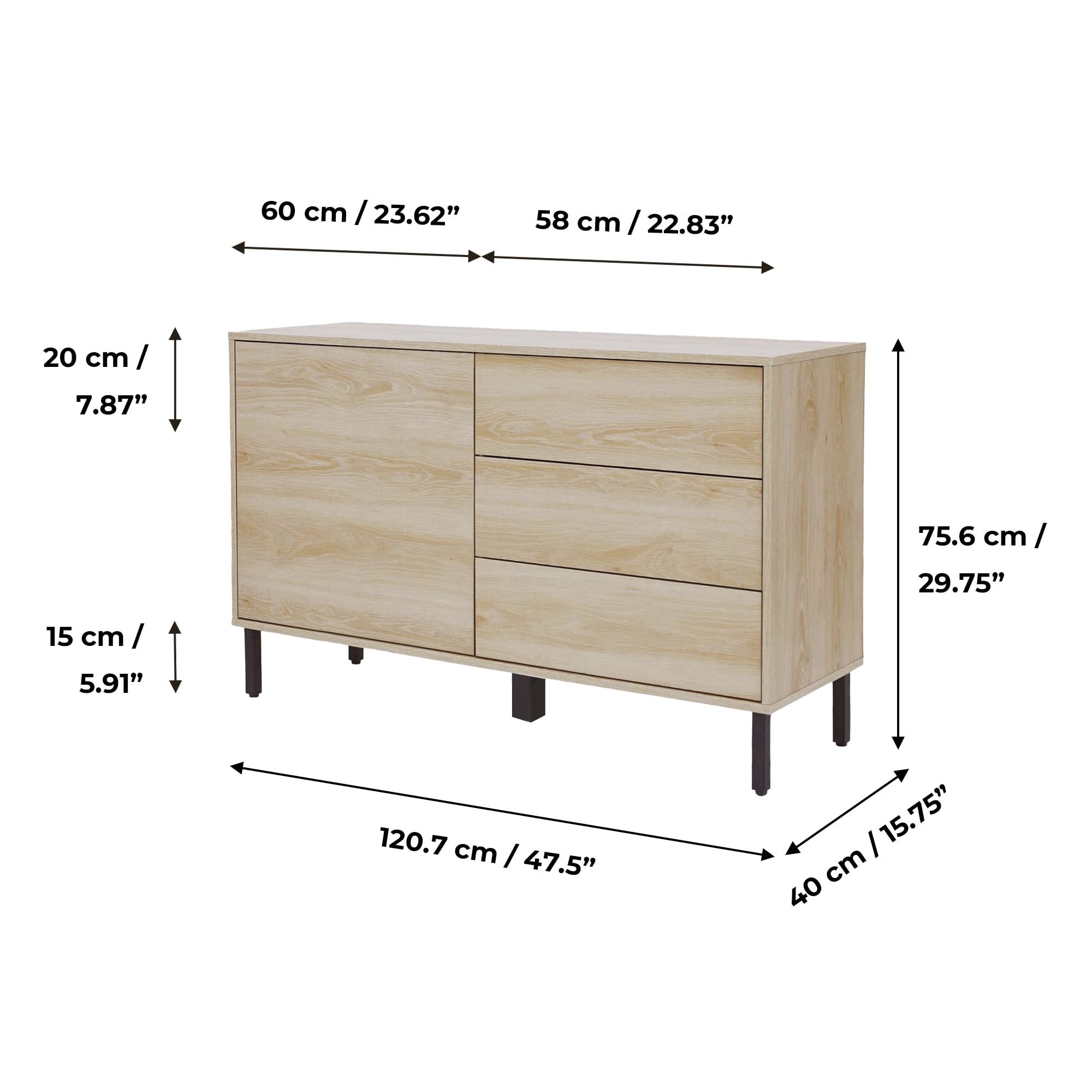 Teamson Home Cairo 47.5" Wooden Sideboard - Image 11