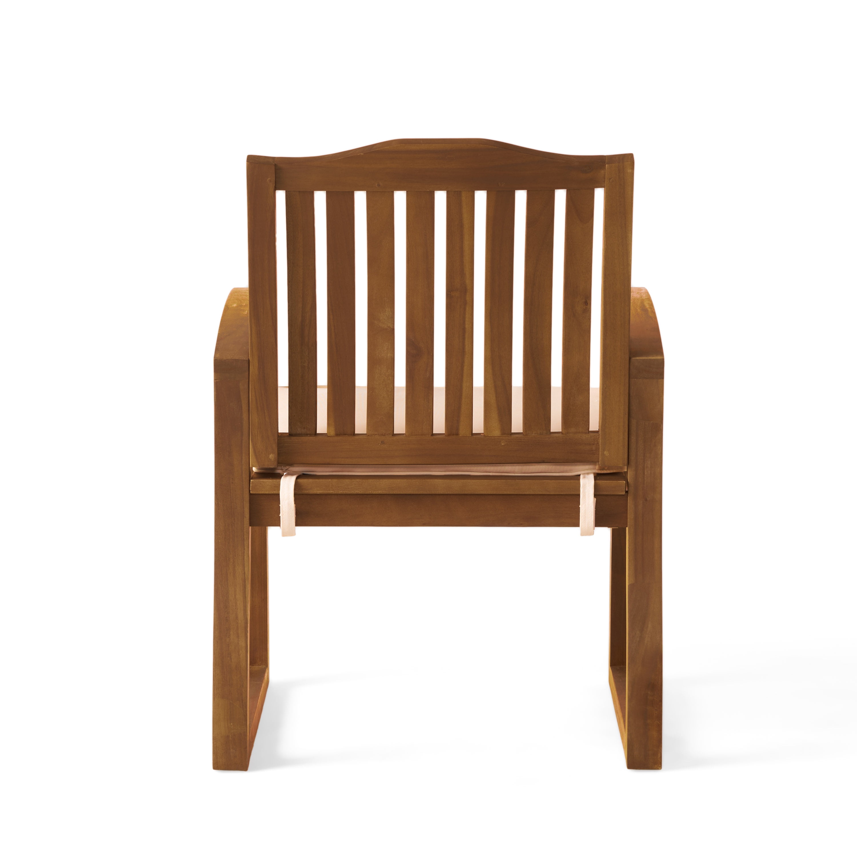 Pearl Outdoor Acacia Wood Dining Chairs, Set of 2, Teak Finish - Image 9