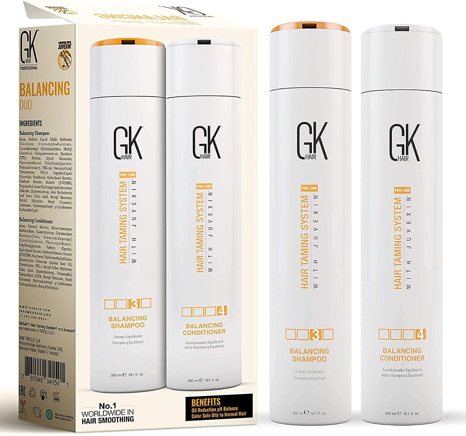 GK HAIR Global Keratin Balancing Shampoo and Conditioner Sets (10.1 Fl Oz/300ml) For Oily & Color Treated Hair Deep Cleansing Ideal for Over-Processed and Environmentally Stressed Hair - Image 2