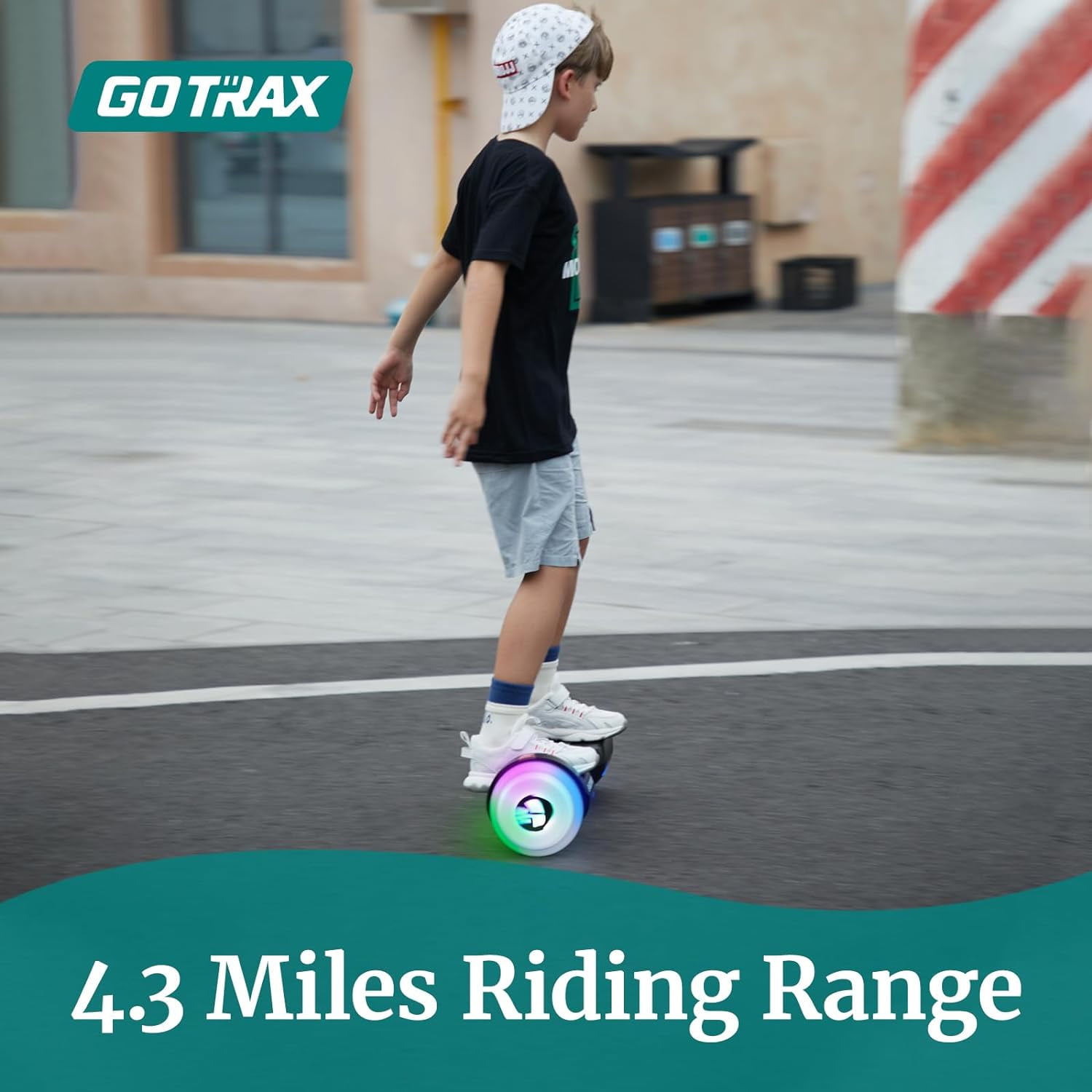 GOTRAX Pulse Lumios Hoverboard with Bluetooth Speaker and 6.5" LED Light for Kids 8+, Max 4.3 Miles & 6.2MPH, Dual 200W Motor Hoverboard, Black - Image 8