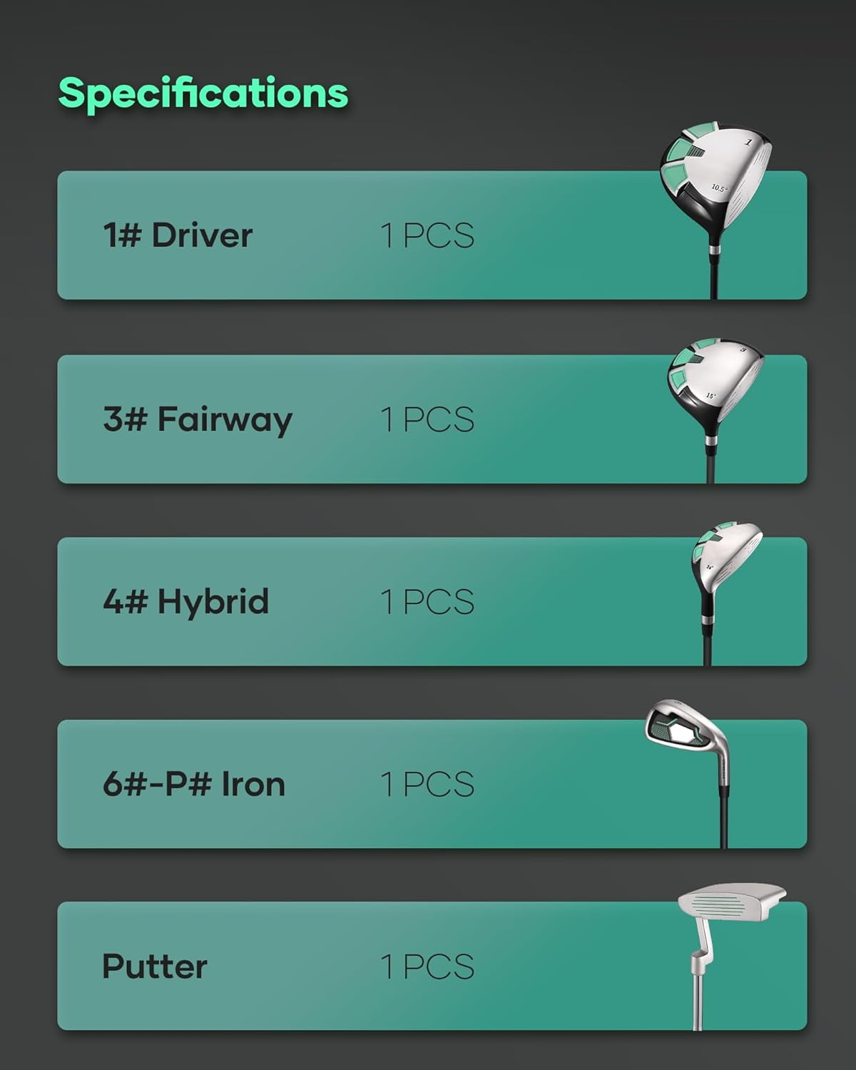 Naipo Golf Club Set 9 Piece Complete Golf Set for Right Handed with Stand Bag and 3 Bonus Head Covers - Image 7