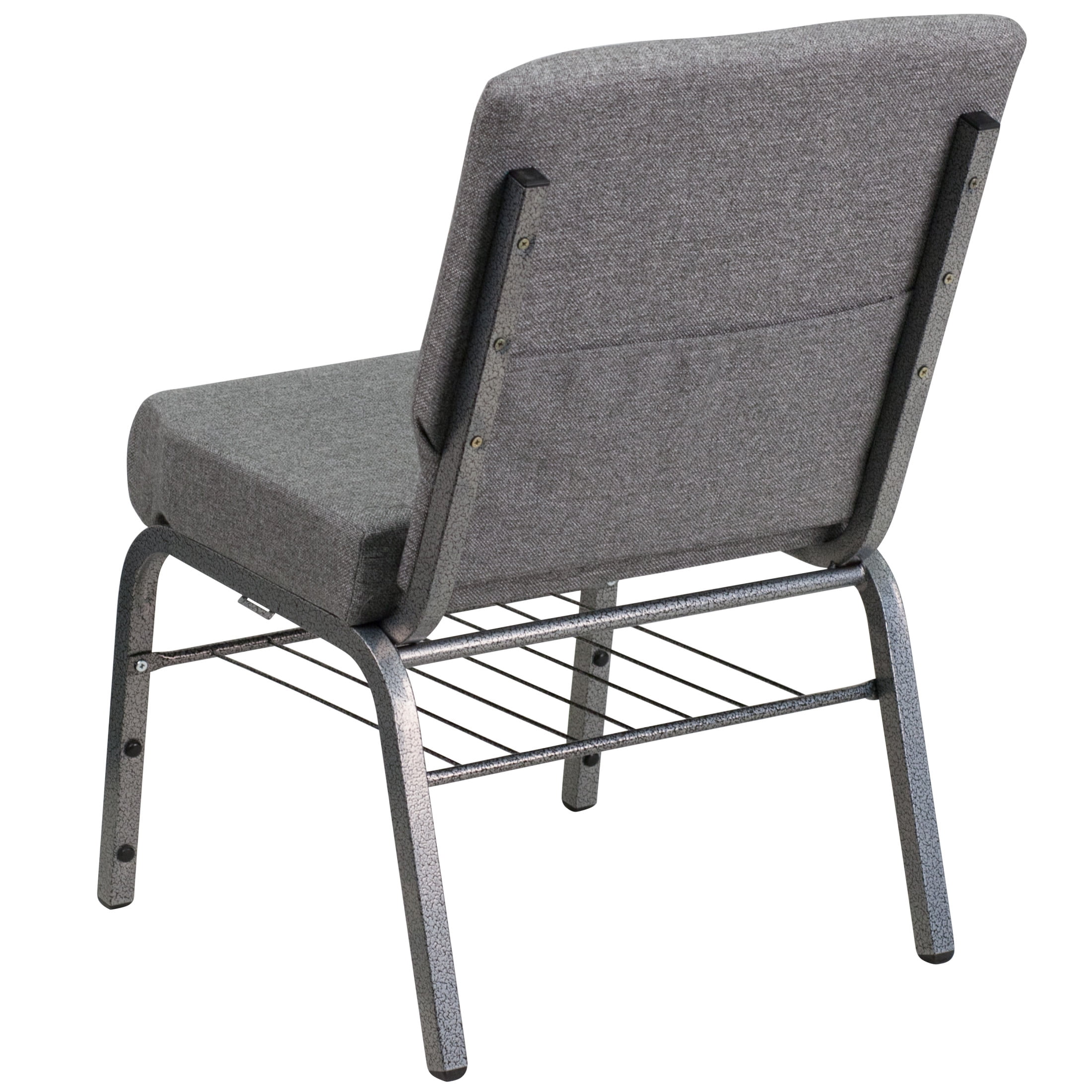 Flash Furniture Hercules Series 21"W Upholstered Adult Church Chair with Book Rack, Gray - Image 7