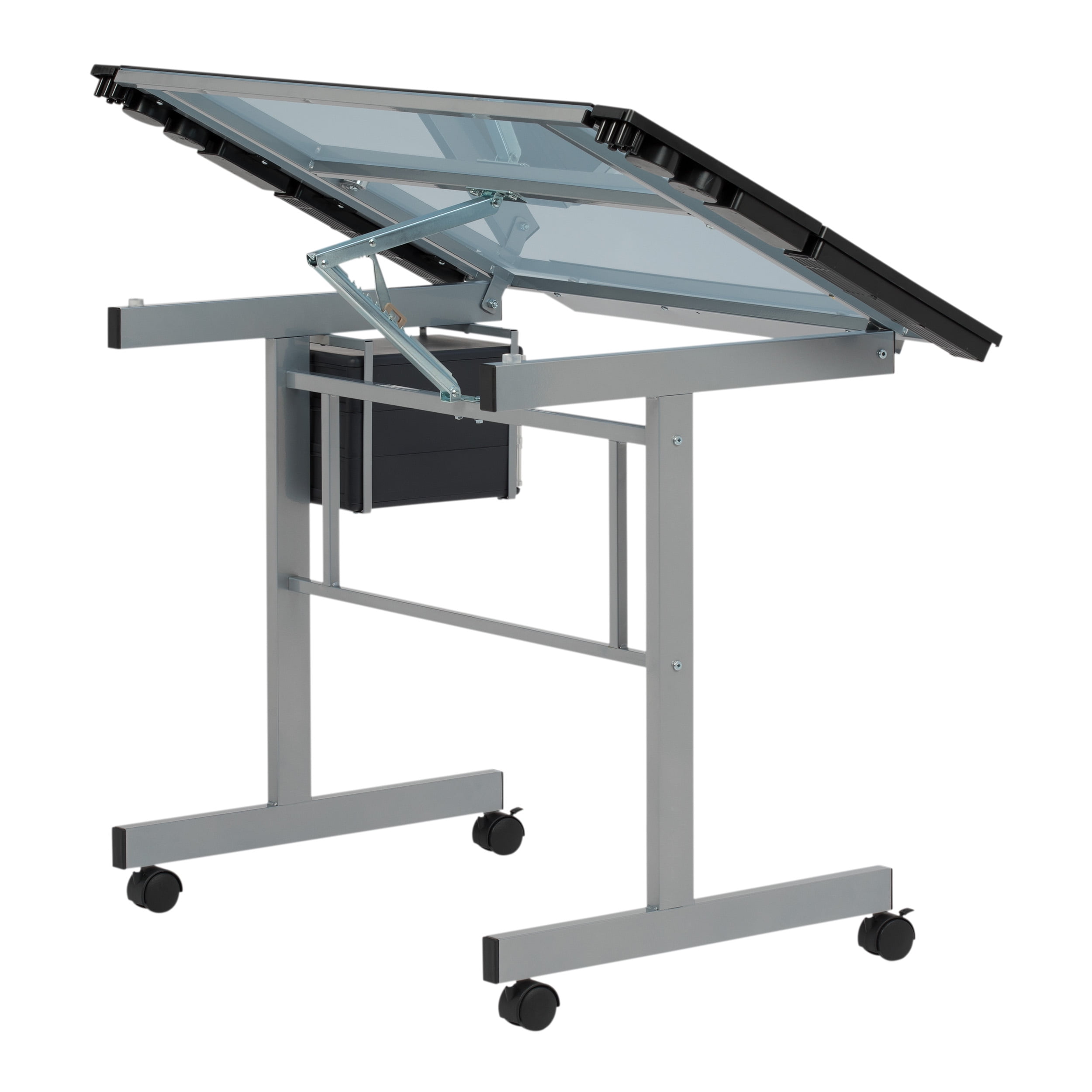 Studio Designs Vision Craft Station Tempered Glass Adjustable Top, Rolling Drafting Table, Silver Blue - Image 12