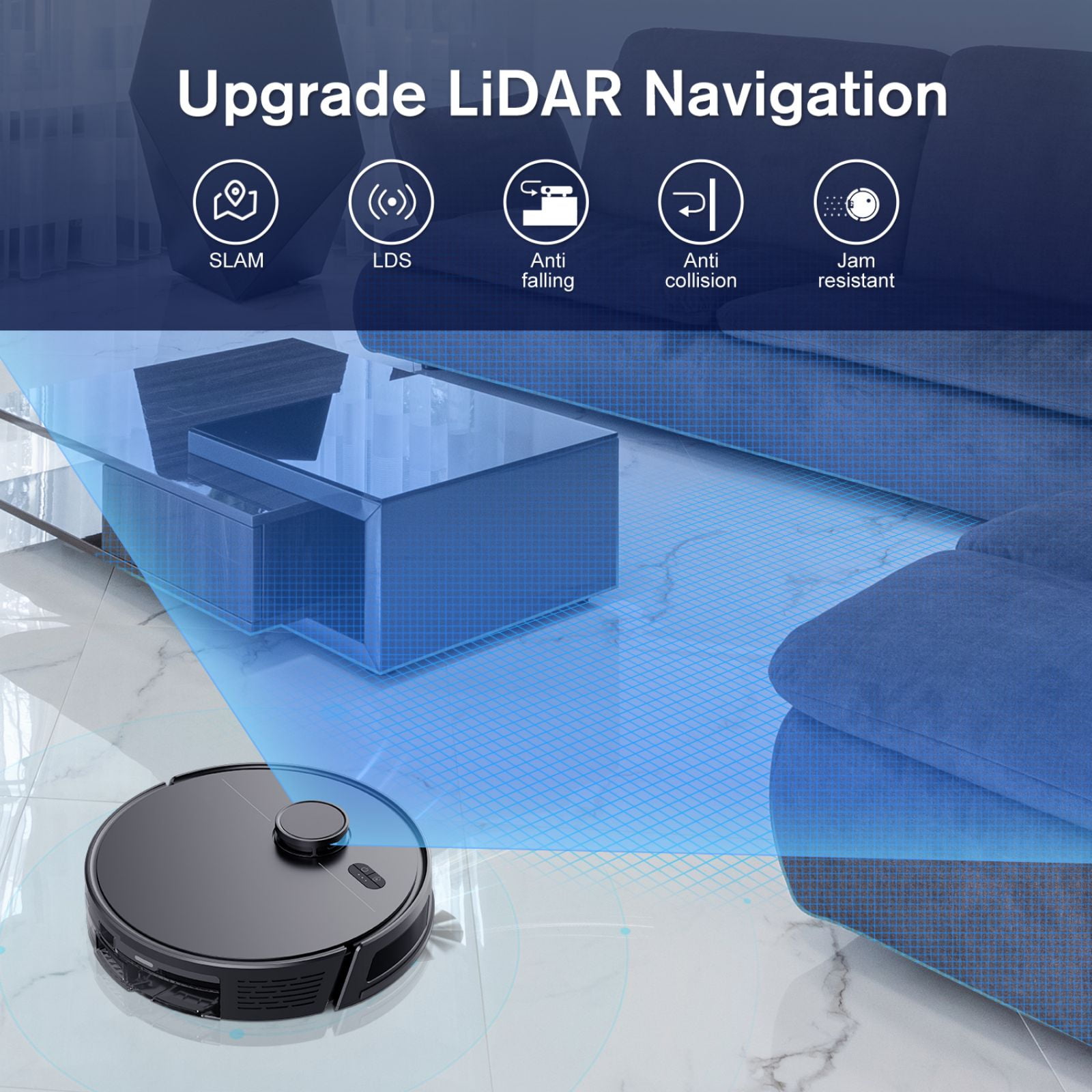 ROBOEVO Robot Vacuum and Mop with Mapping, 360 LIDAR Navigation 4000Pa 140Mins, Ideal for for Pet Hair Hard Floor - Image 4