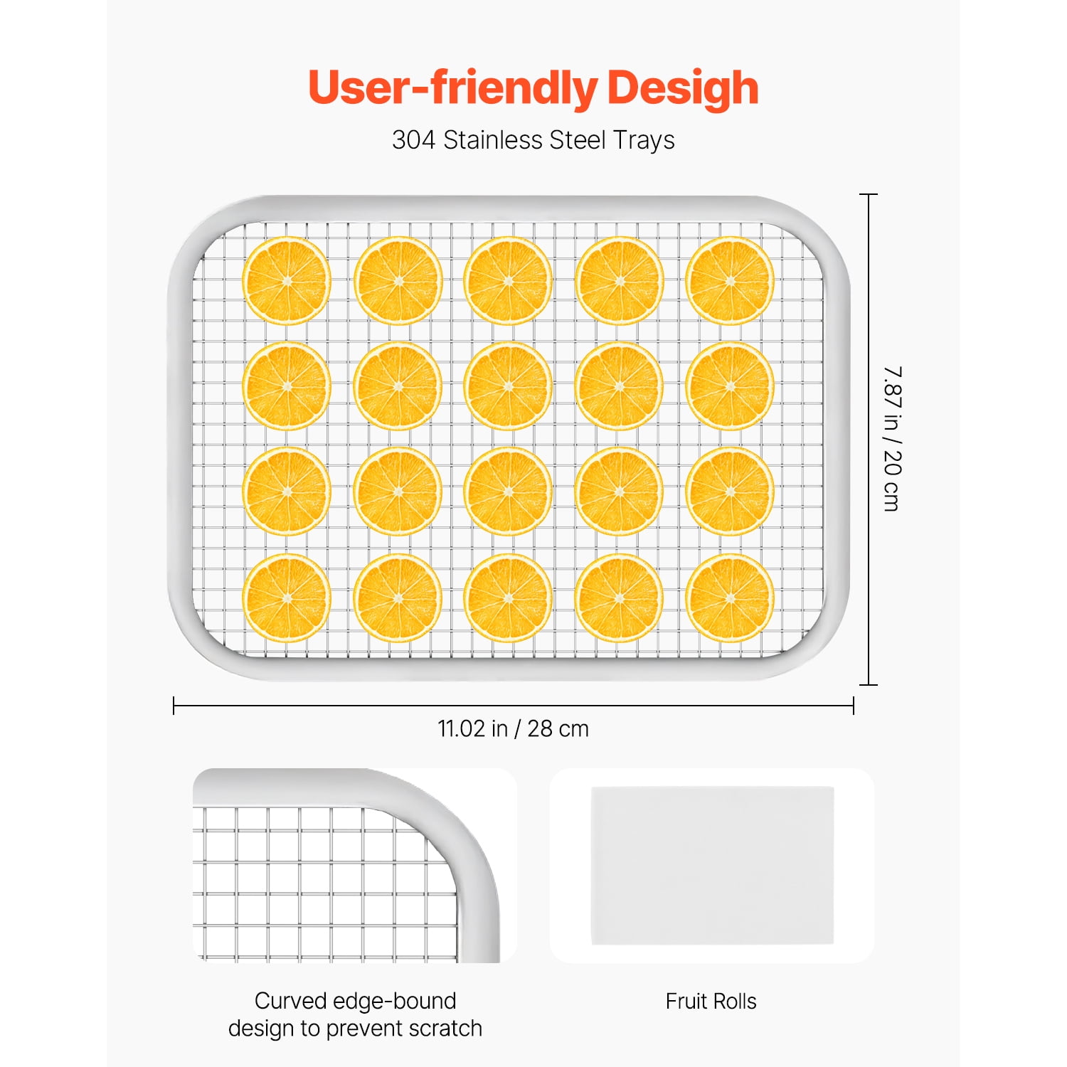 VEVOR 6 Trays Food Dehydrator Machine Stainless Steel 400W Jerky Fruit Drying Stainless Steel - Image 5