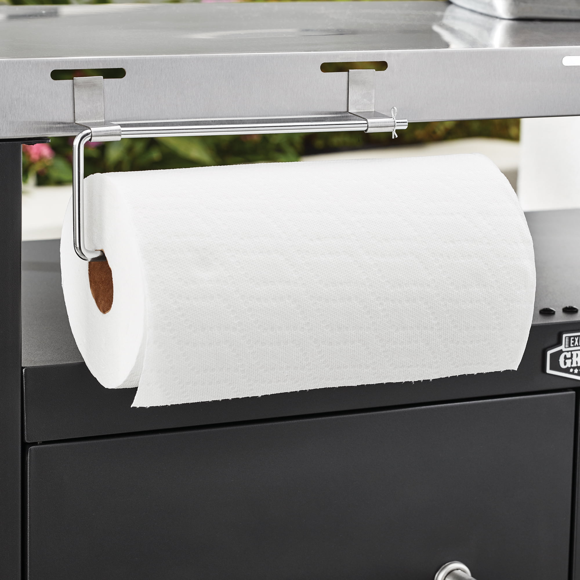 Expert Grill Outdoor BBQ Prep Cart with Wheels, Stainless Steel Top & Storage Shelves - Image 4