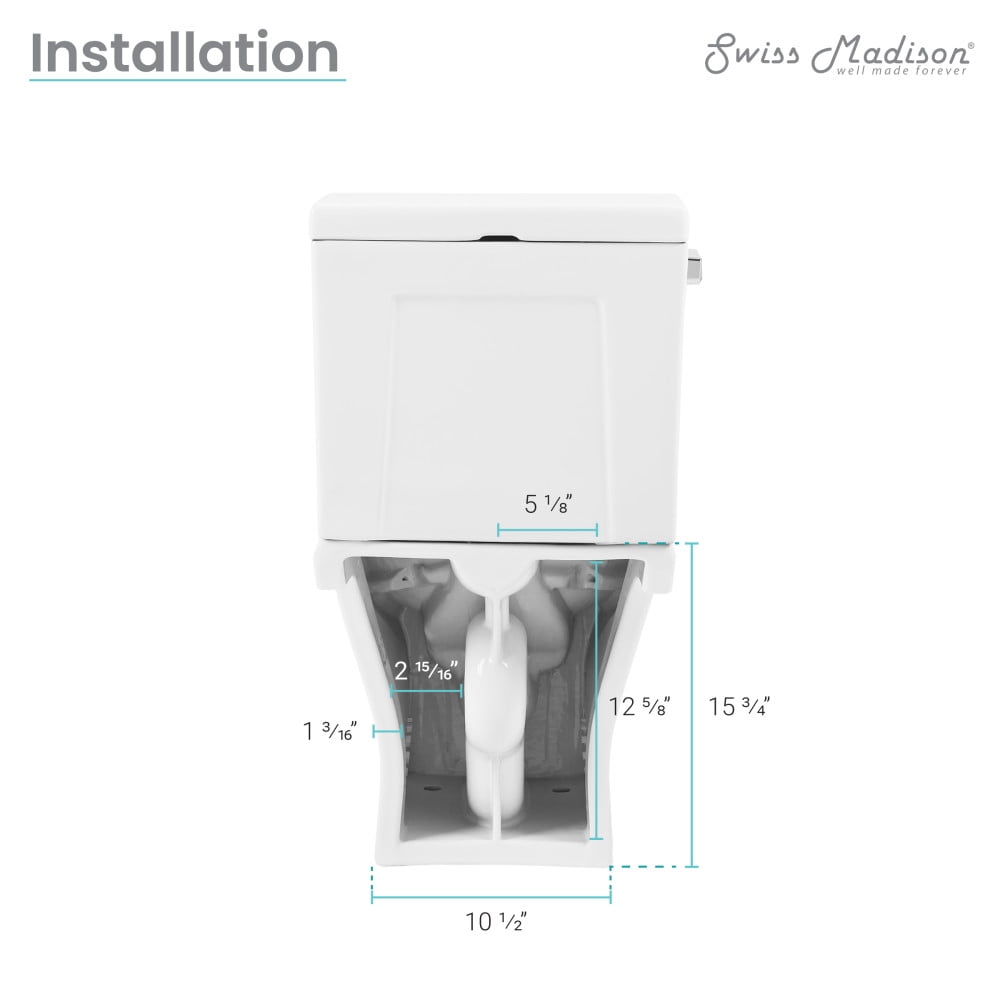 Cache Two-Piece Elongated Toilet Left Side Flush Handle Toilet 1.28 gpf - Image 11