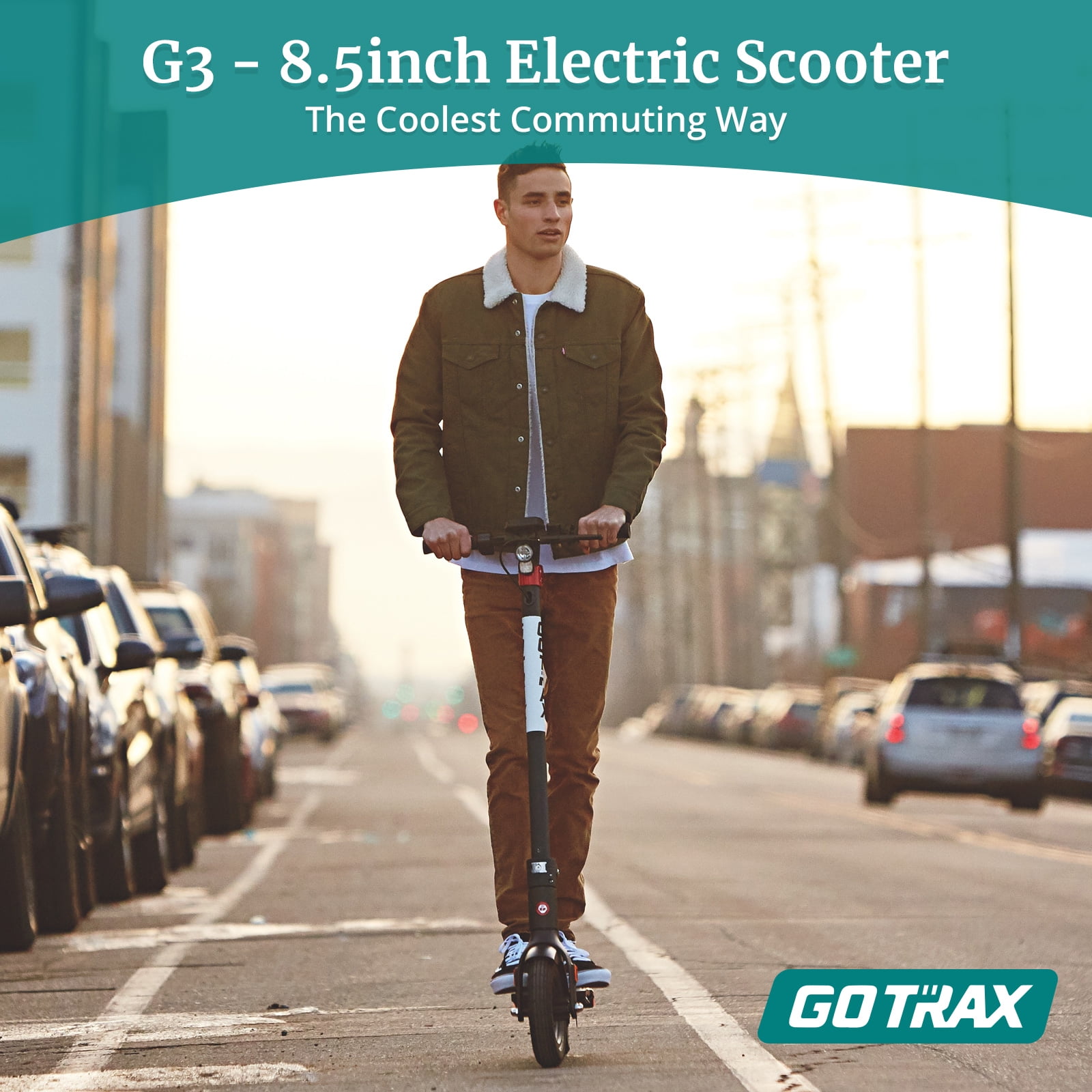 GOTRAX G3 Electric Scooter, 8.5" Pneumatic Tires, Max 18mile Range and 15.5Mph Power by 350W Motor, Foldable Escooter for Adult Unisex,Black - Image 8