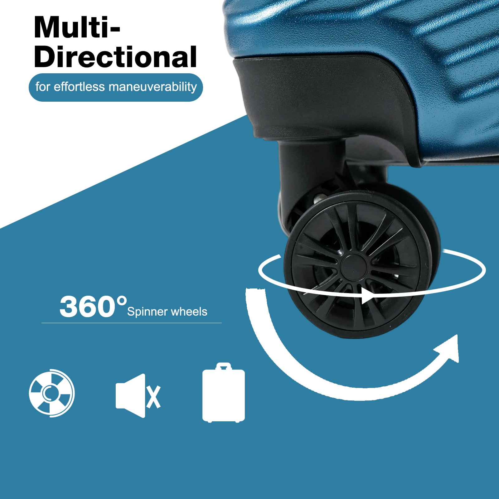 Tripcomp Luggage 3 Piece Set,Suitcase with Spinner Wheels Hardside Lightweight Luggage 20in24in28in.(Blue) - Image 5