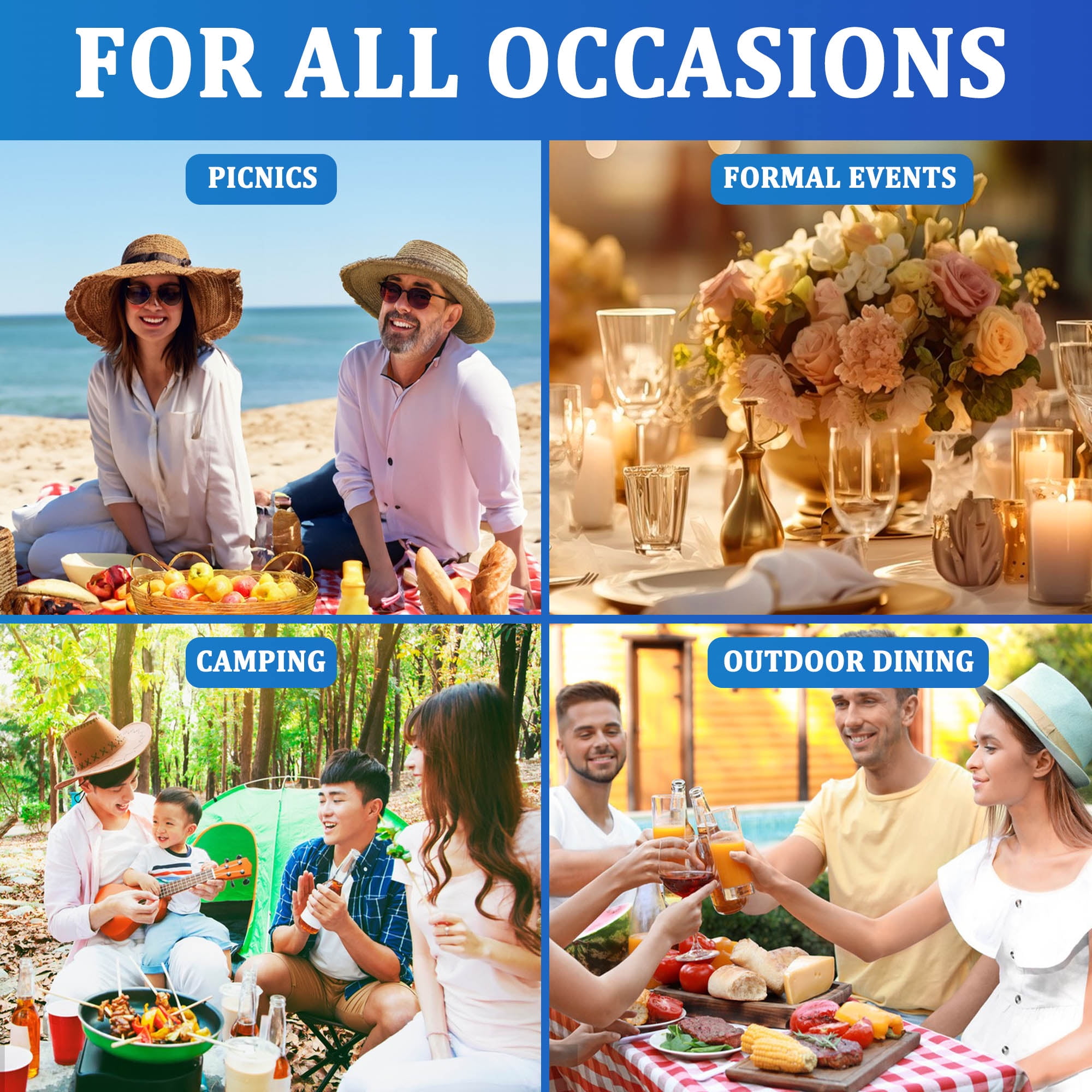 6FT Folding Table, Portable Plastic Design with Powder-Coated Steel Legs – Ideal for Picnics, Parties, Office and Camping – Convenient Carry Handle for Easy Transportation, Black - Image 7