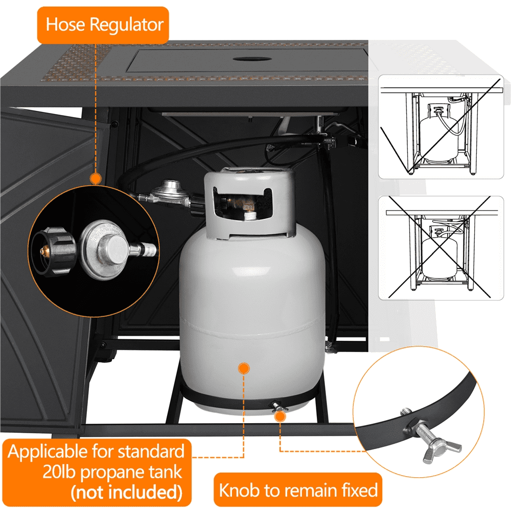 Renwick 28" Propane Fire Pit Table, Copper - Image 9