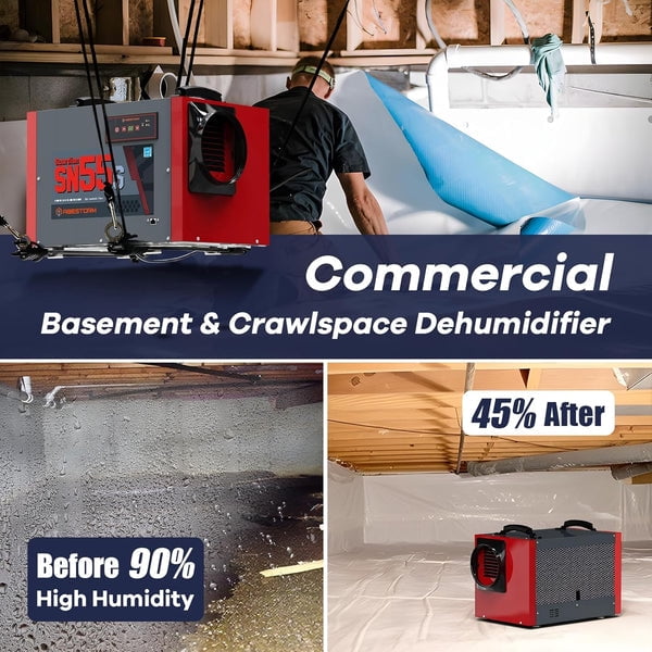 Abestorm 120Pint Crawlspace Dehumidifier Home Commercial Dehumidifiers SN55-Red - Image 4