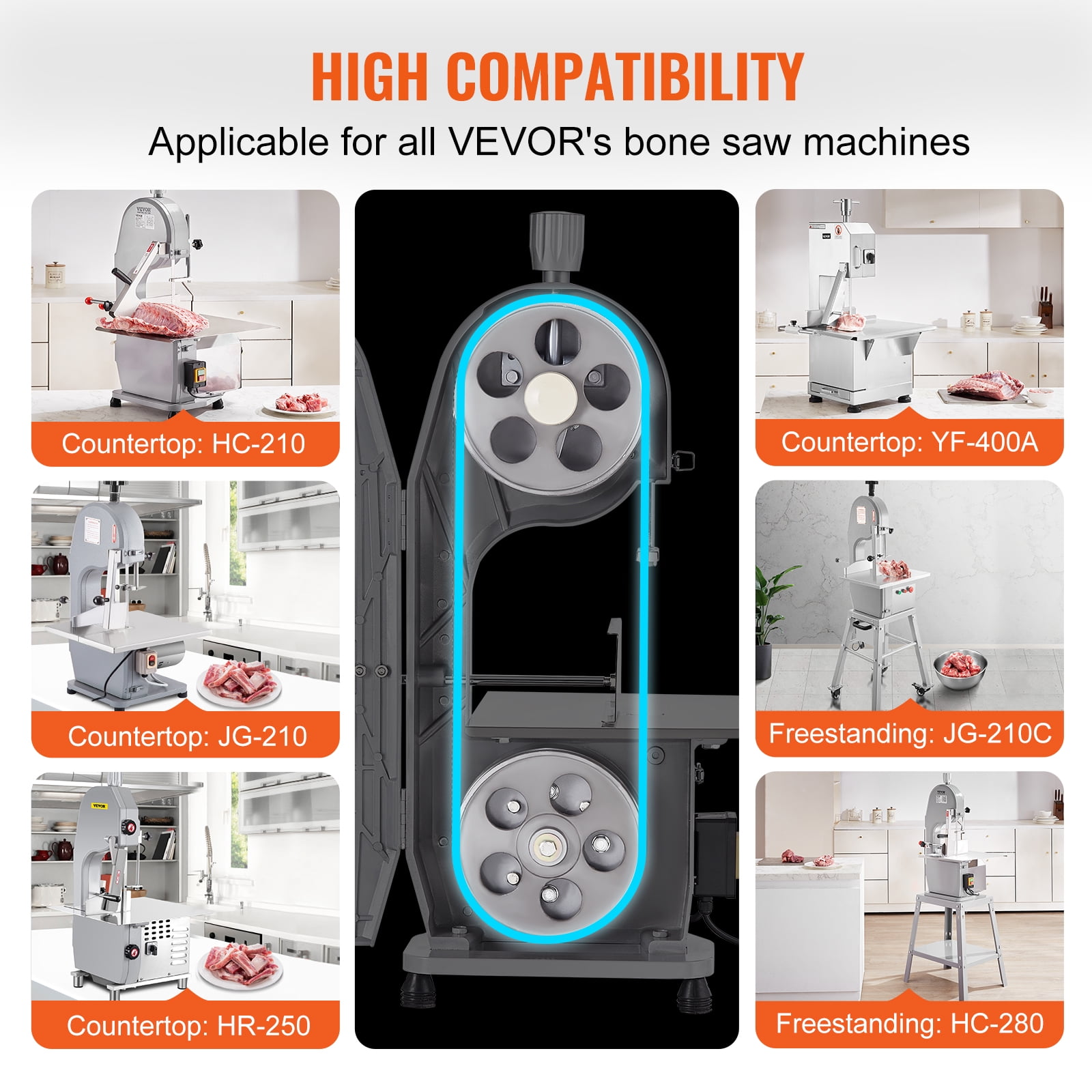 VEVOR Band Bone Saw Machine Blade for Cutting Meat Bone 65"x0.63"x0.02" Carbon Steel 5 PCS - Image 8