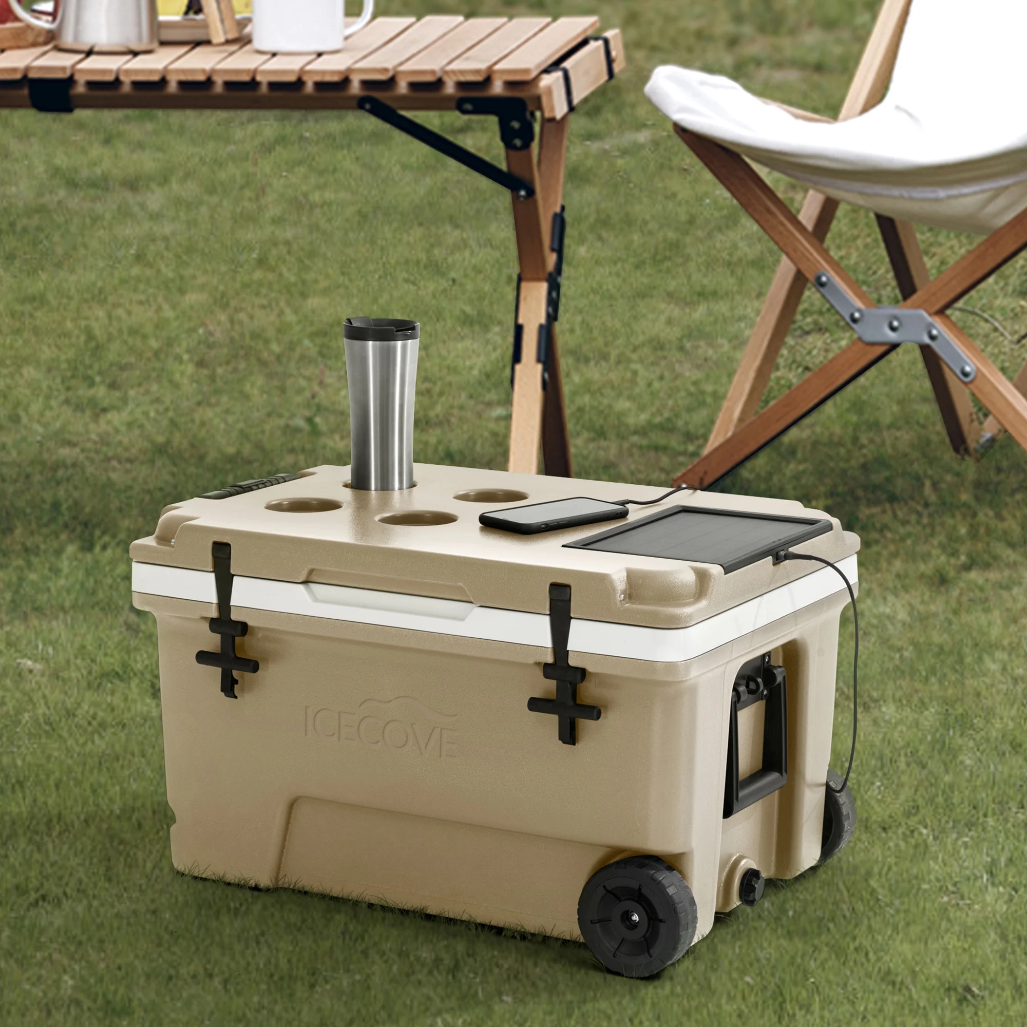 IceCove 60QT Solar Cooler (Mojave Desert) Tan - Image 2