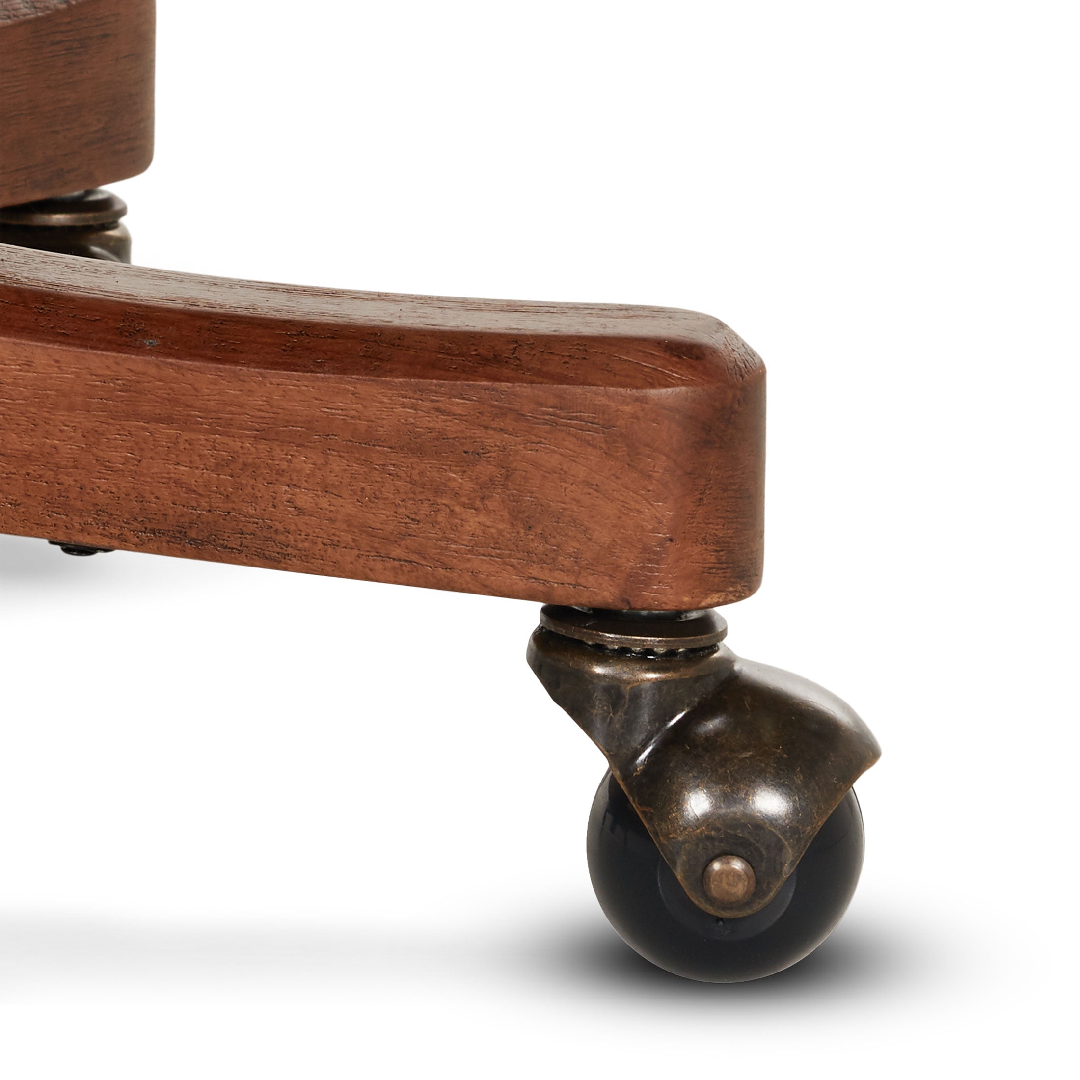 The Pioneer Woman Harper Wood Trim Office Chair, Turquoise Faux Leather - Image 6