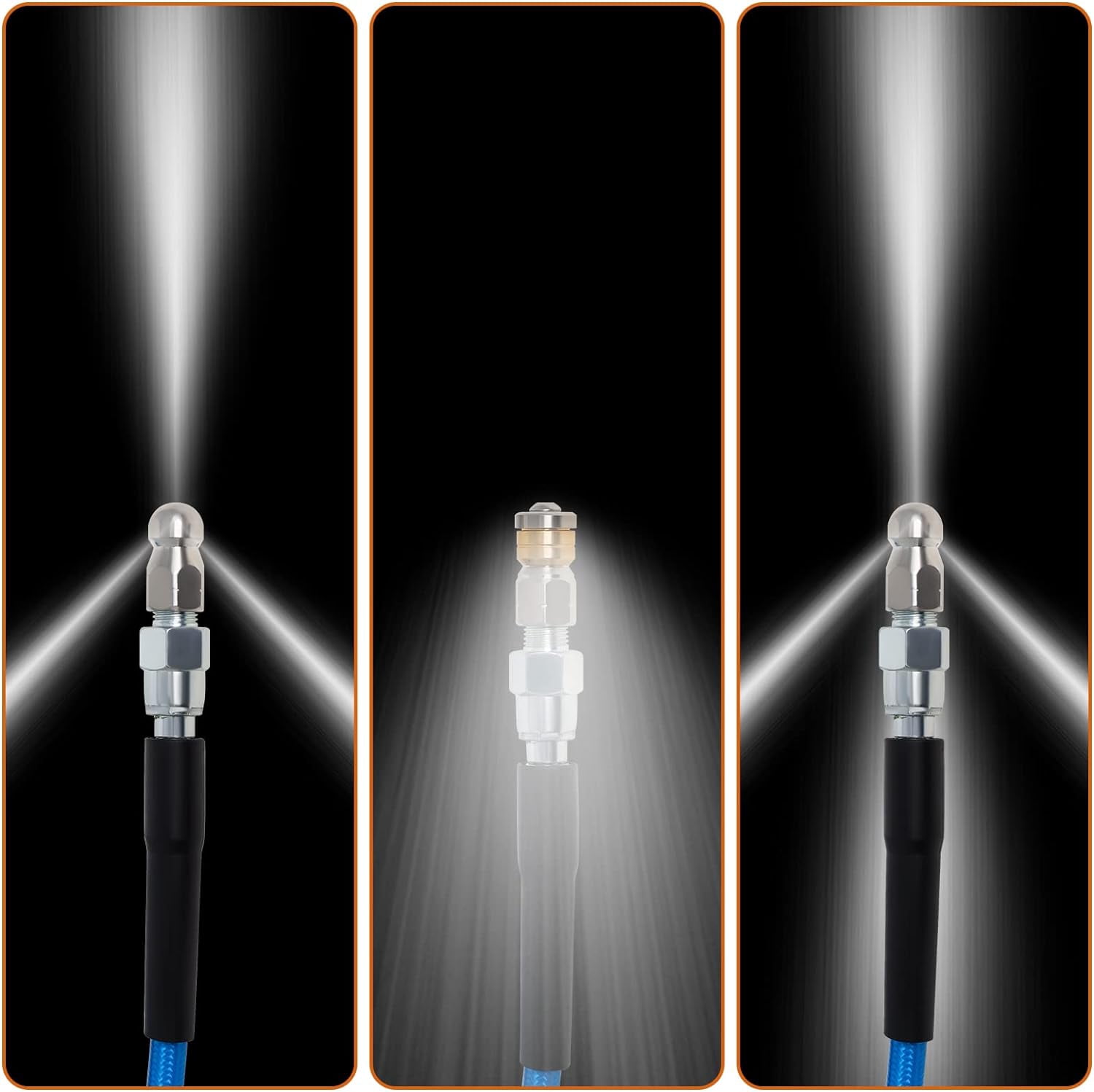 100FT Sewer Jetter Kit for Pressure Washer,5800PSI Water Jet Drain Cleaner Hose NPT Corner Rotating Nozzle Essential Jetting Attachment - Image 5