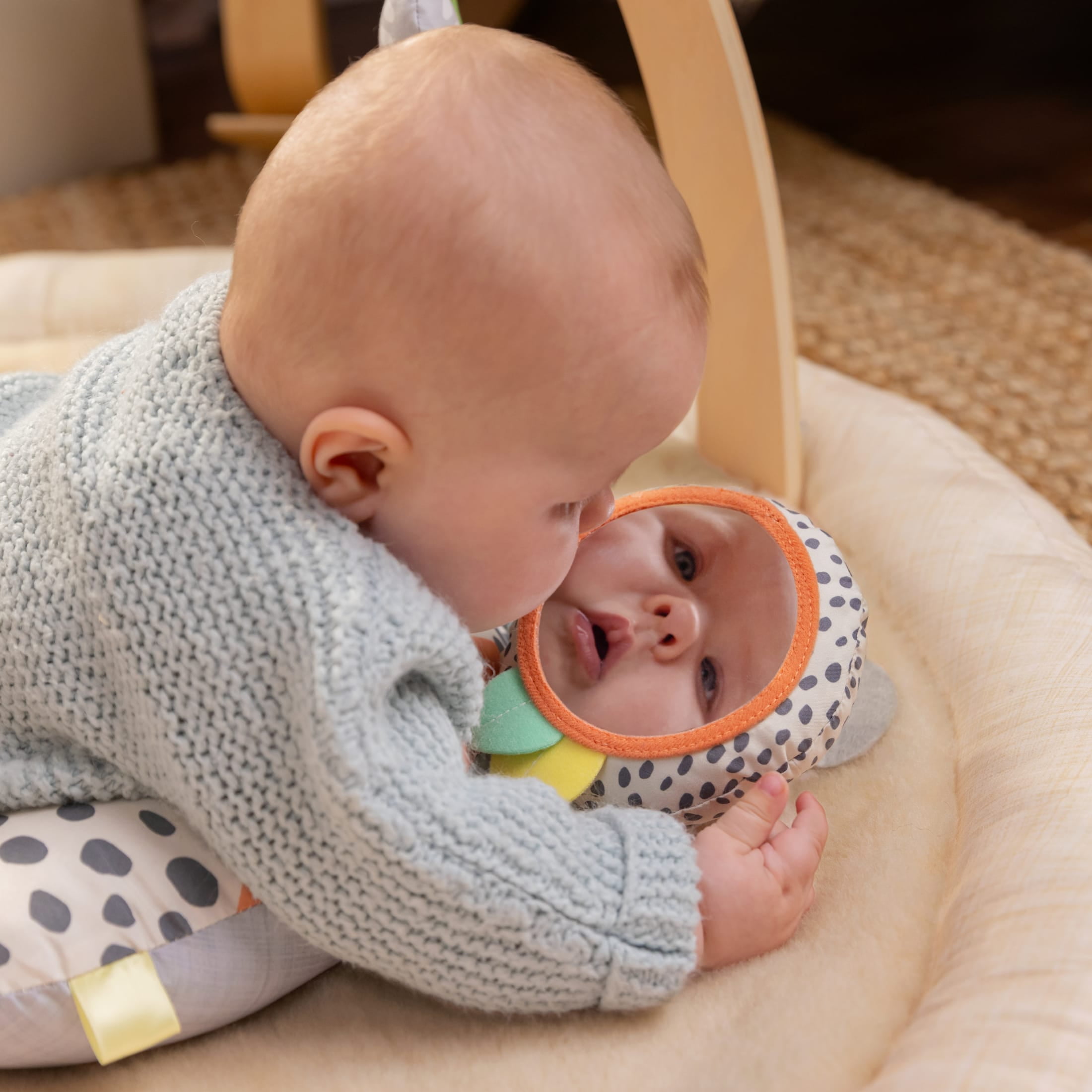 Ingenuity Every Season Plush Lambswool Baby Play Gym and Play Mat, 0+ Months - Natural - Image 14