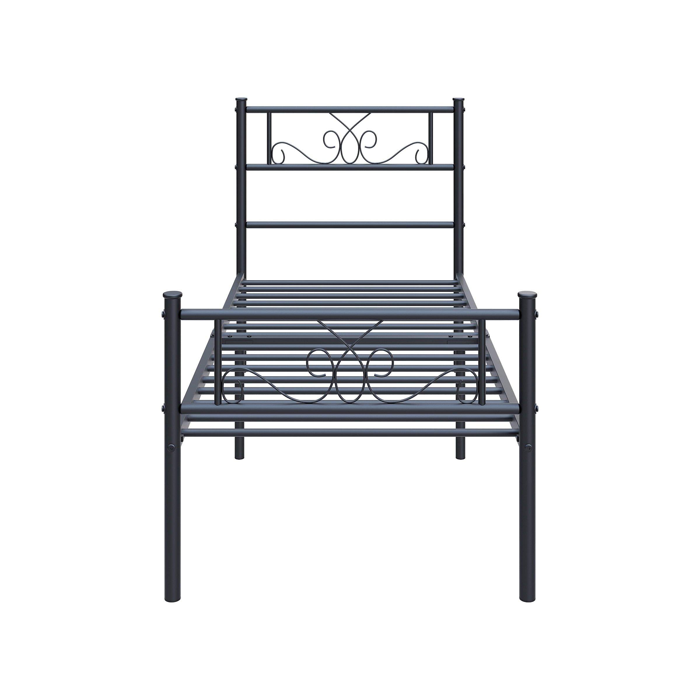 Yoneston Twin Size Metal Platform Bed Frame with Headboard for Kids and Teens Bedroom Furniture, Black - Image 5