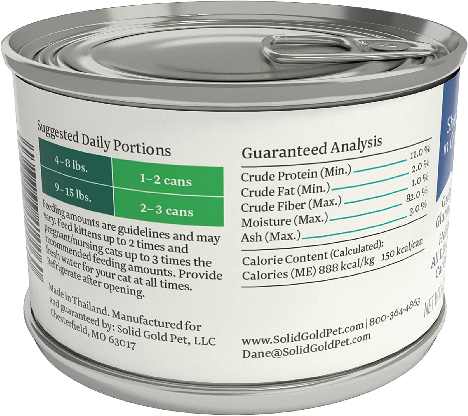 Solid Gold Shreds in Gravy with Real Tuna & Sardine for Cats - Canned Wet Cat Food - Grain & Gluten Free Shreds with Gravy - Superfood, Protein, Vitamins, Minerals & Amino Acids - 16ct/6oz Can - Image 4