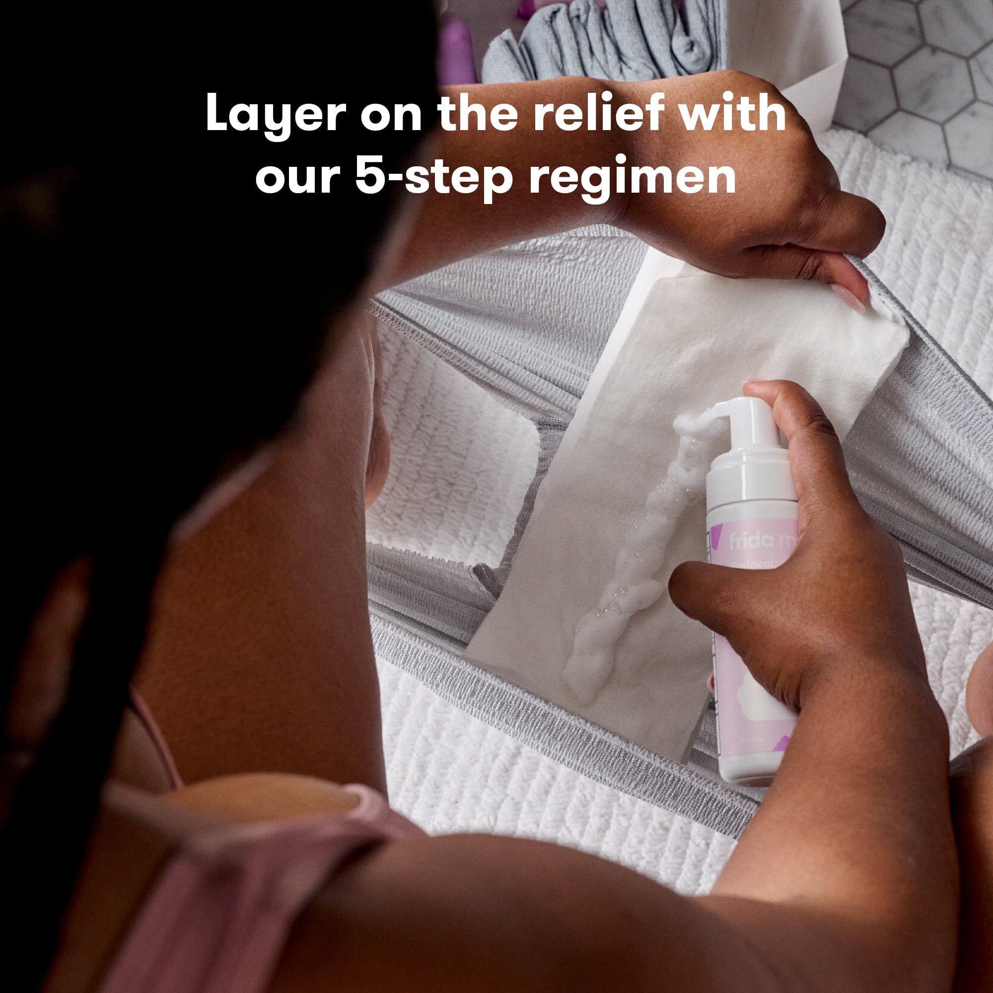 Frida Mom Labor, Delivery, and Postpartum Care Recovery Kit with Peri Bottle and Disposable Underwear for Women, 7 Count Gift Set - Image 4