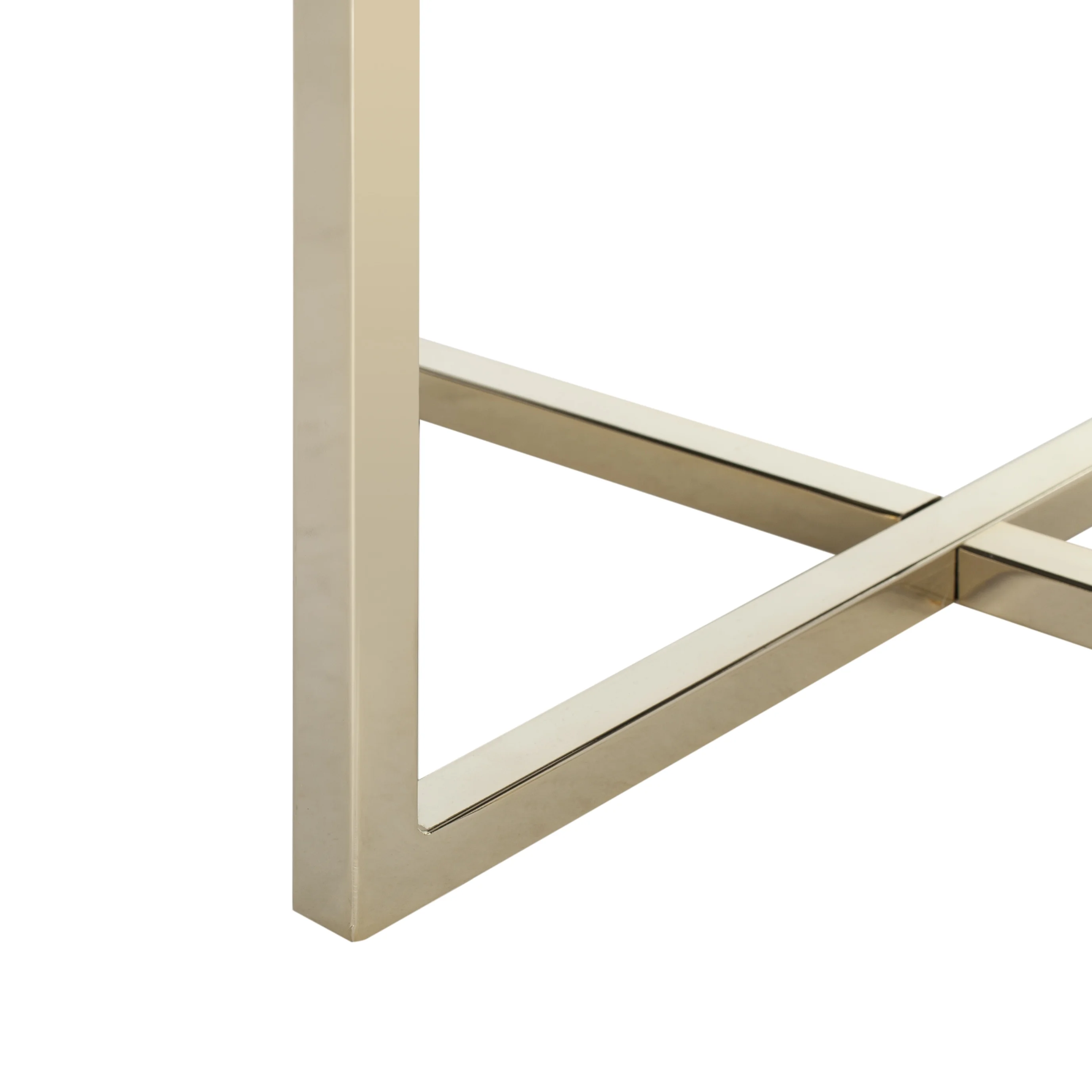 SAFAVIEH Angelea Contemporary Round Velvet Ottoman, Navy/Brass - Image 3