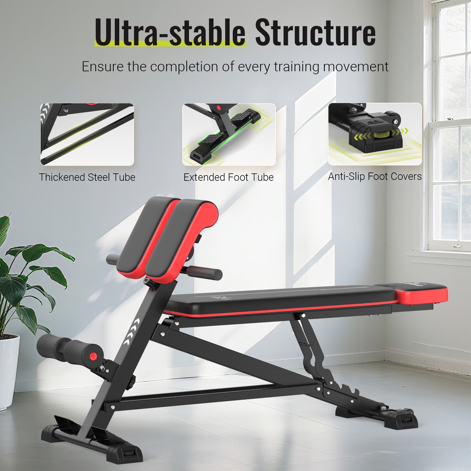 FLYBIRD 4-in-1 Workout Bench: Roman Chair, Weight Bench, Sit-Up Bench, Glute & Core Trainer, Home Gym - Image 7