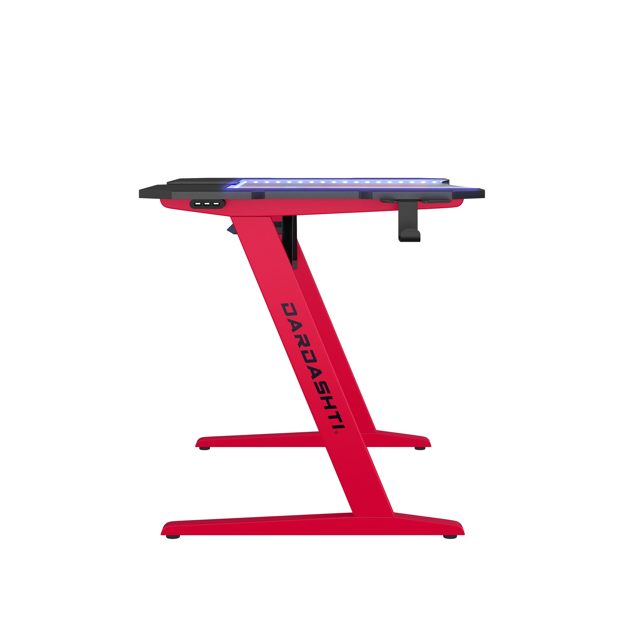 Dardashti 29.72" Gaming Desk with built in LED Lights in Ruby Red - Image 6