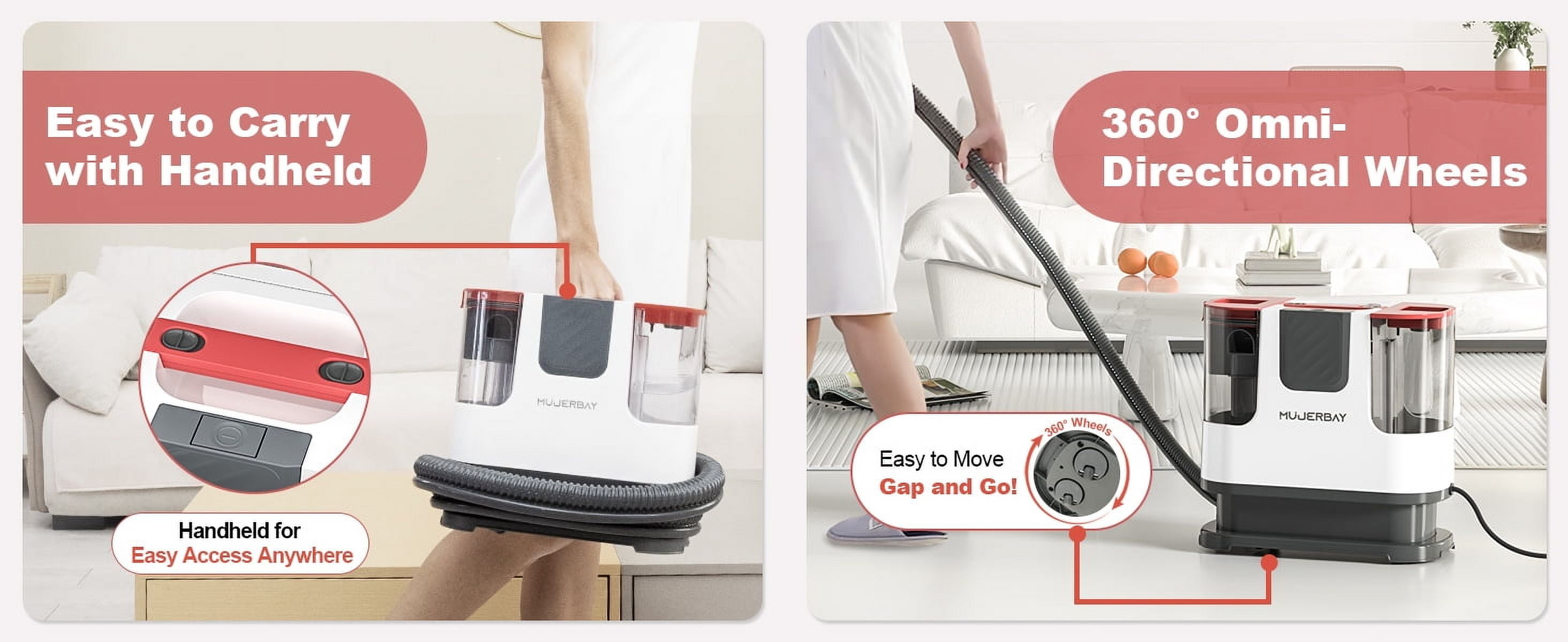 Aeitto 12Kpa Portable Furniture Water Extractor - Odor/Stain Removal, Ideal for Sofa, Carpet, Car, Pet Messes - Image 5