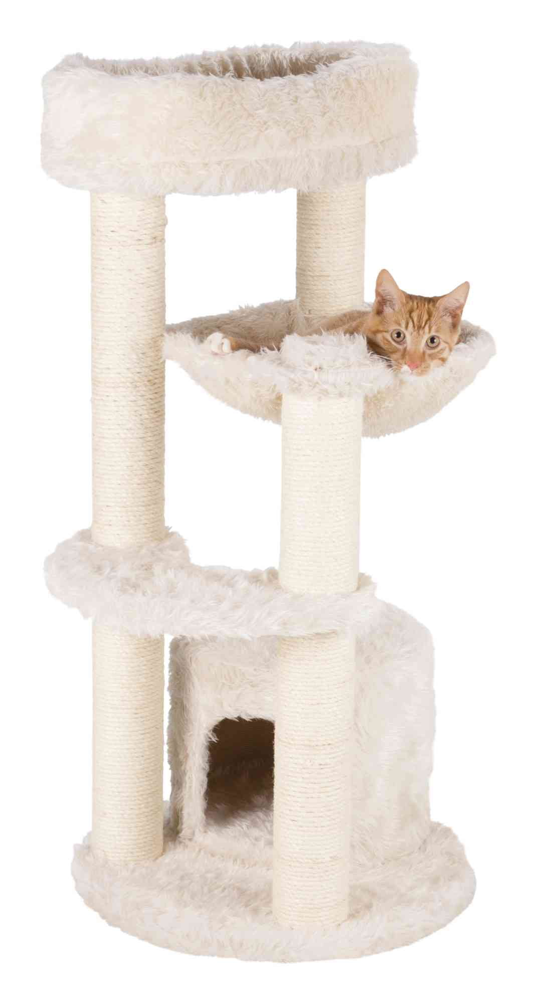 TRIXIE Baza Junior Jute & Plush 3-Level 39" Cat Tower, Scratching Posts and Condo, Cream - Image 5