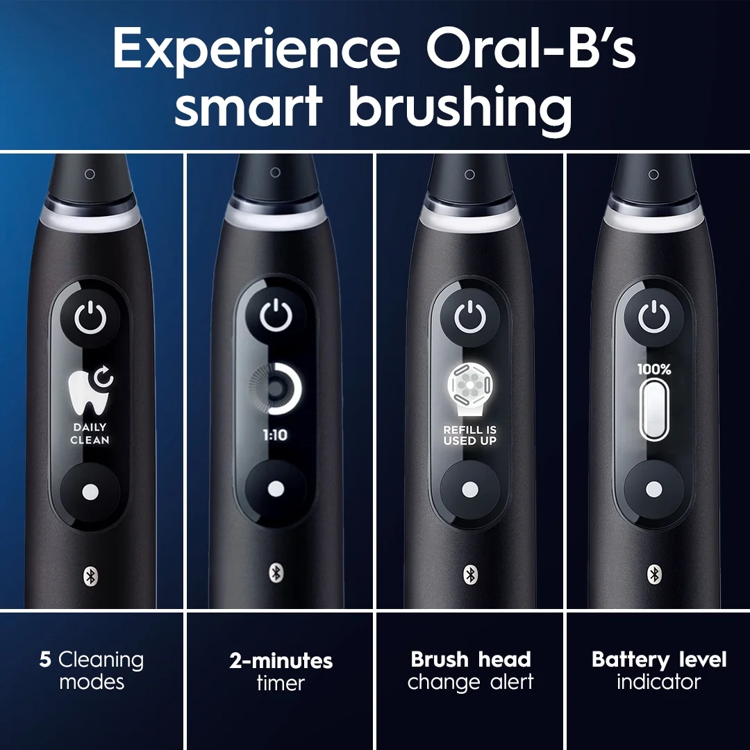 Oral-B iO Series 7 Electric Toothbrush, 2 Compact Brush Heads, Black Onyx, for Adults & Children 3+ - Image 12