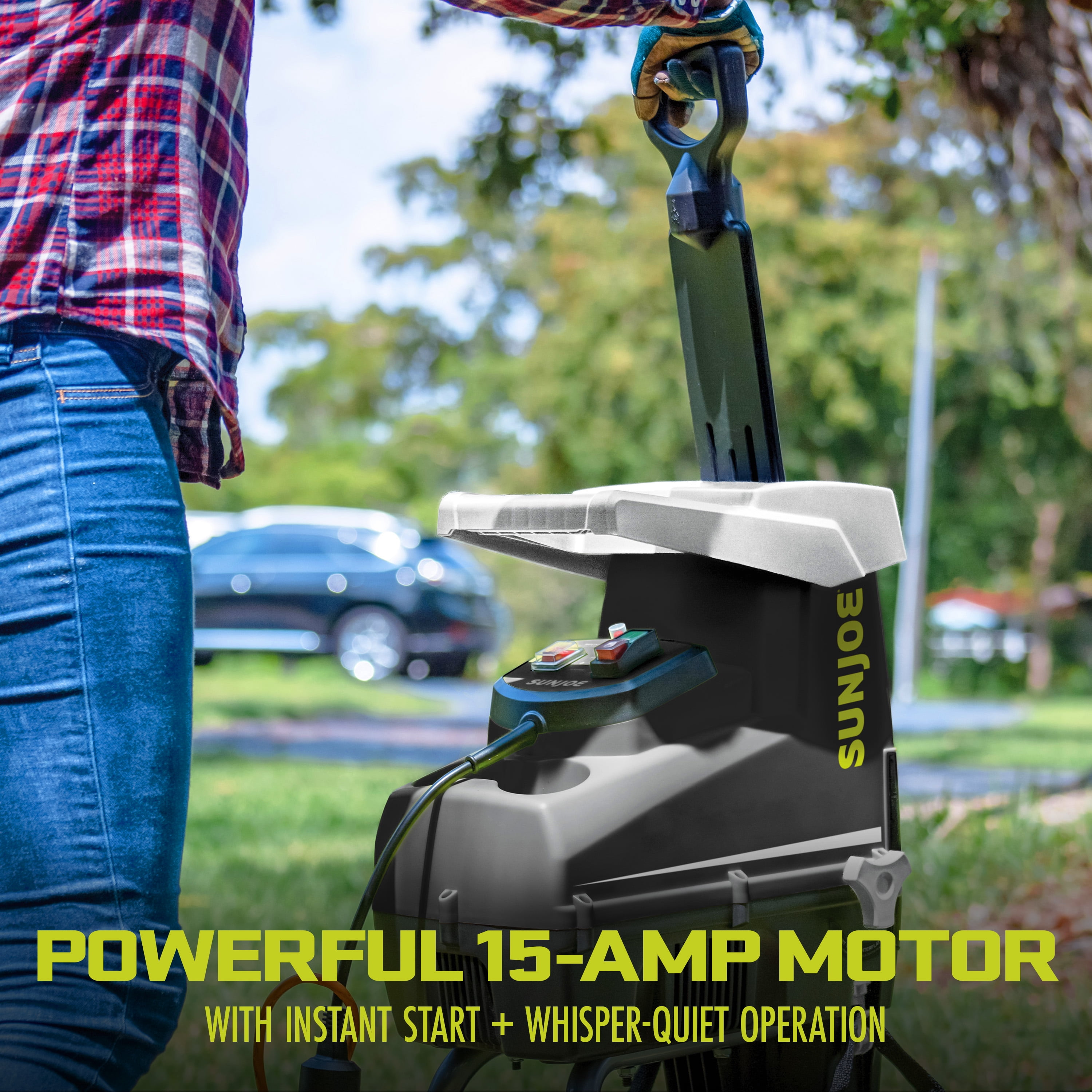 Sun Joe Silent Wood Chipper Shredder, 15 Amp Machine with 1.7" Cutting Diameter, CJ603E - Image 8