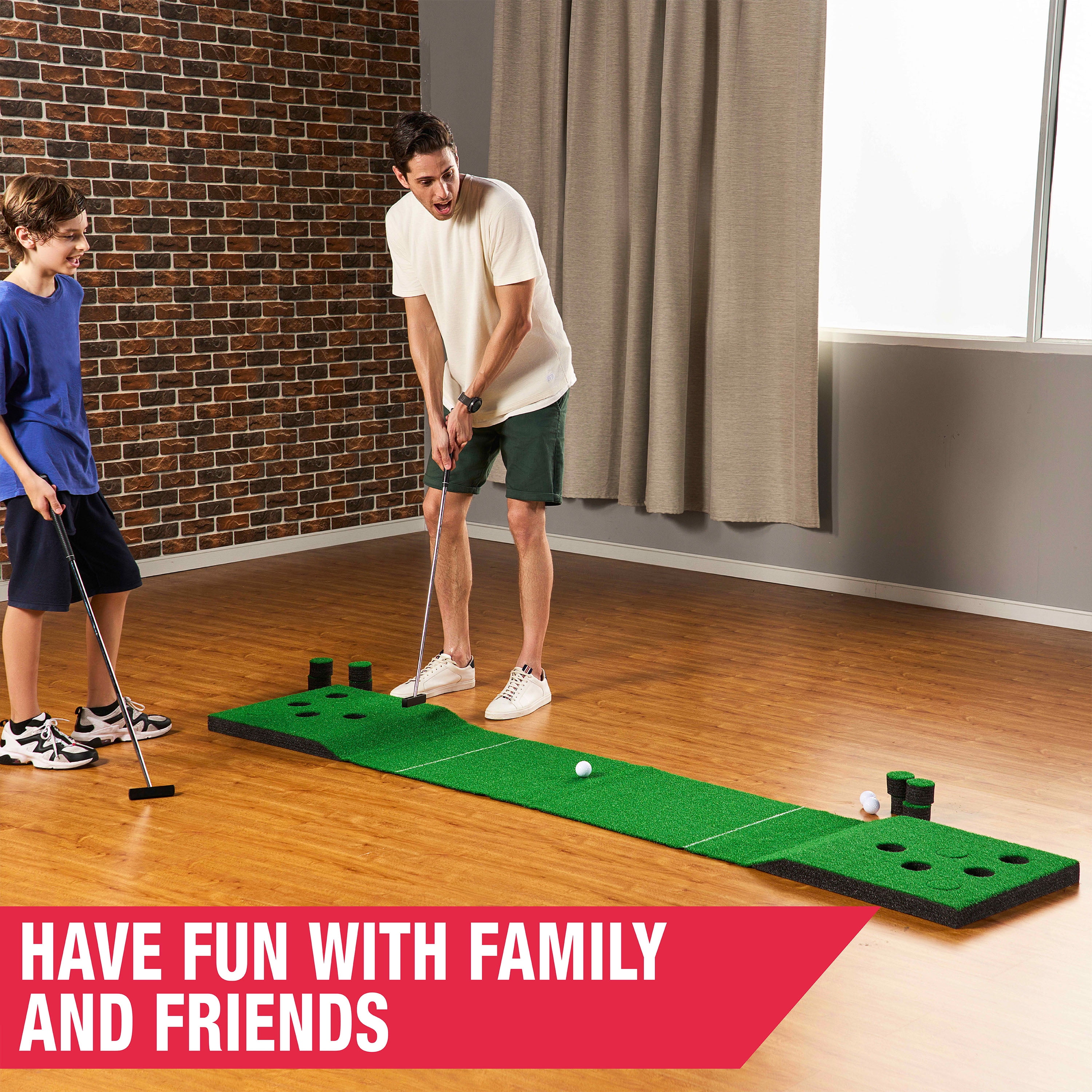 MD Sports Golf Pong Game Set,100inch,Green,Includes 2 Putters and 4 Balls. - Image 8